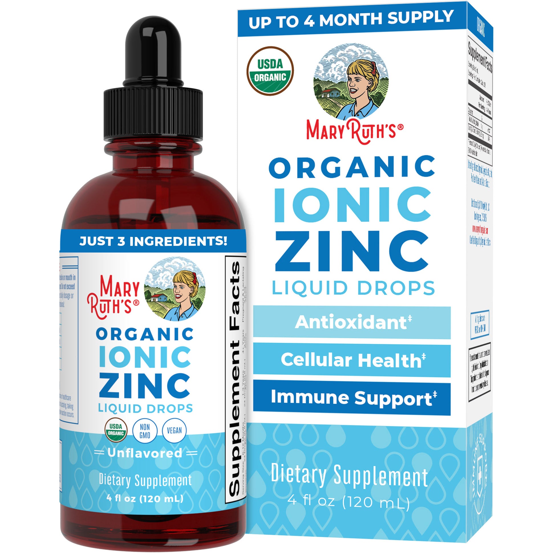 Organic Ionic Zinc Liquid Drops 4oz