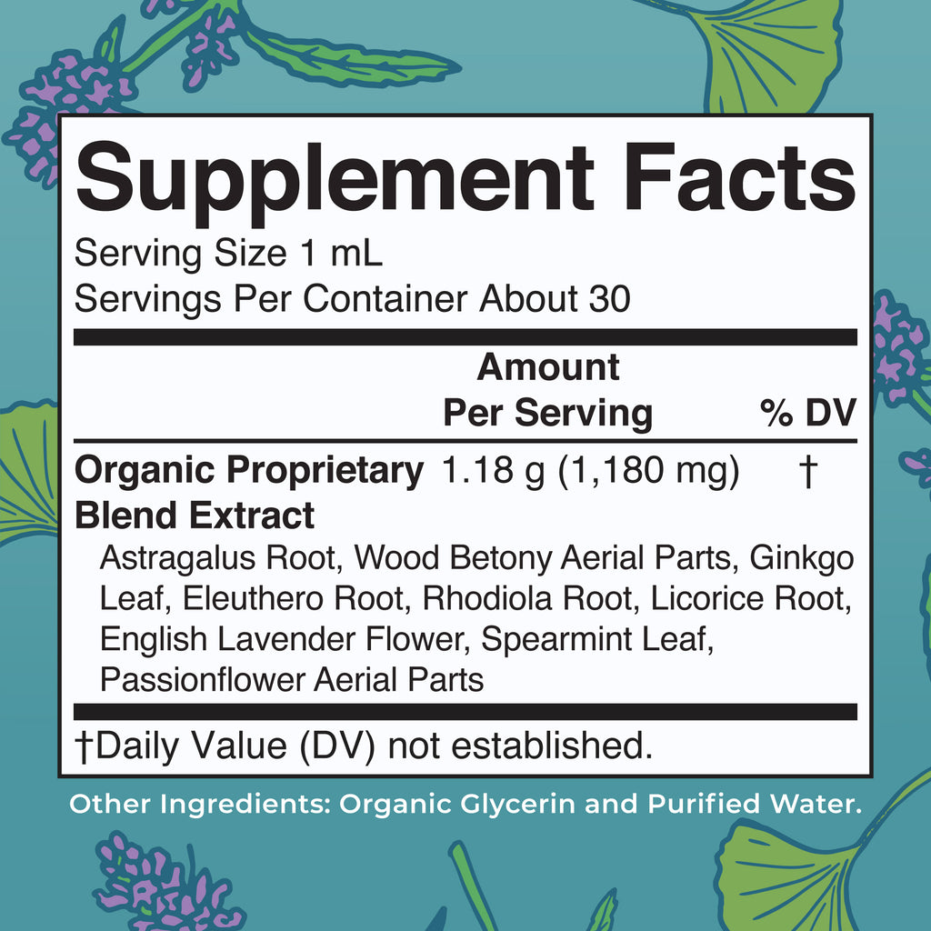 Organic Kids Focus & Attention Liquid Drops 1oz Supplement Facts