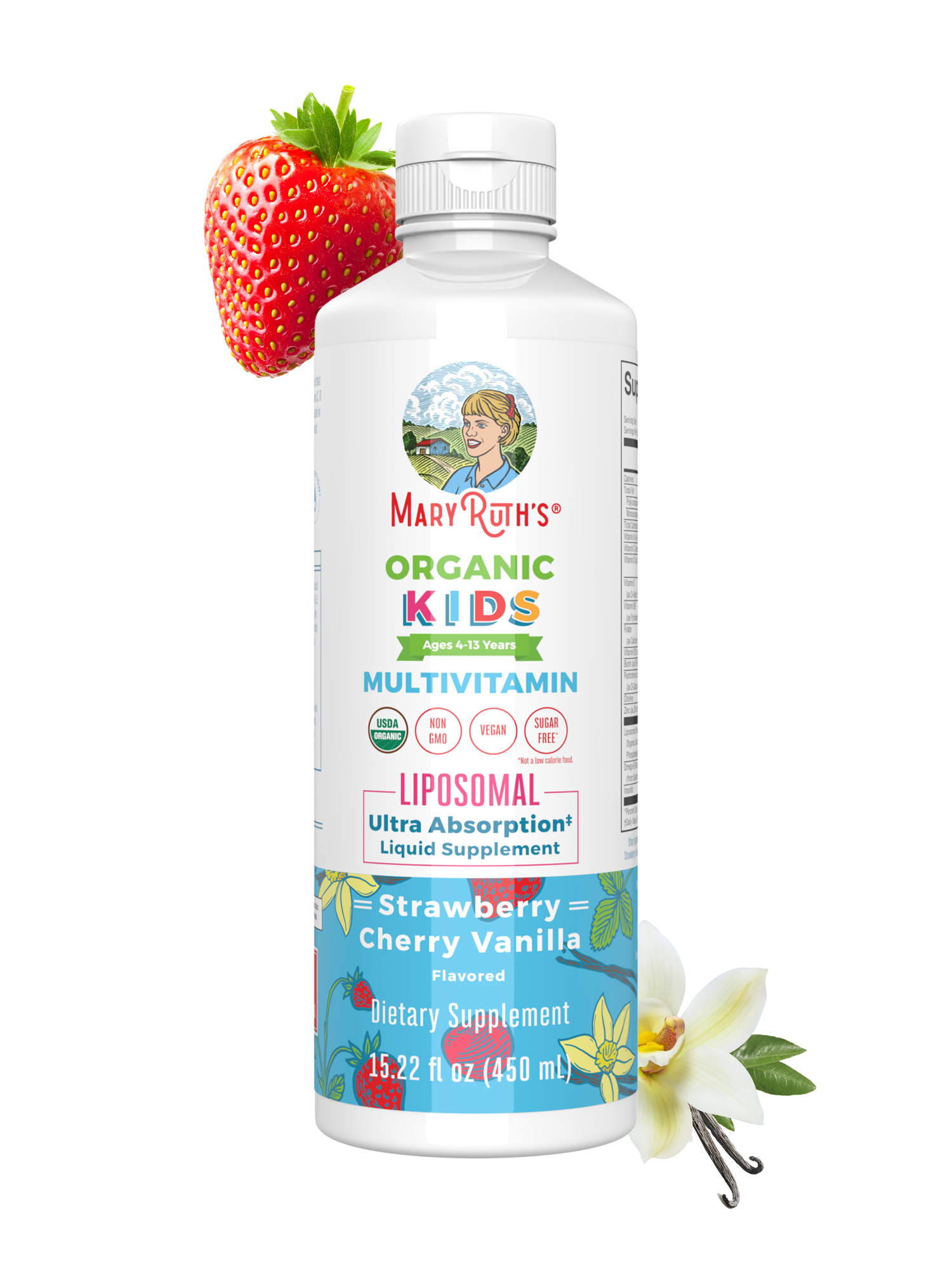 Organic Kids Multivitamin Liposomal 15oz Strawberry Cherry & Vanilla