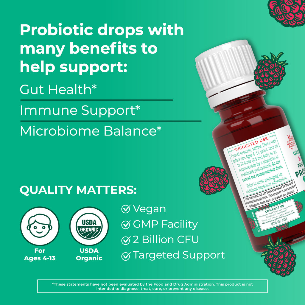Organic Kids Precision Probiotic Digestive Liquid Drops 0.5oz Raspberry Great Flavor Better Benefits