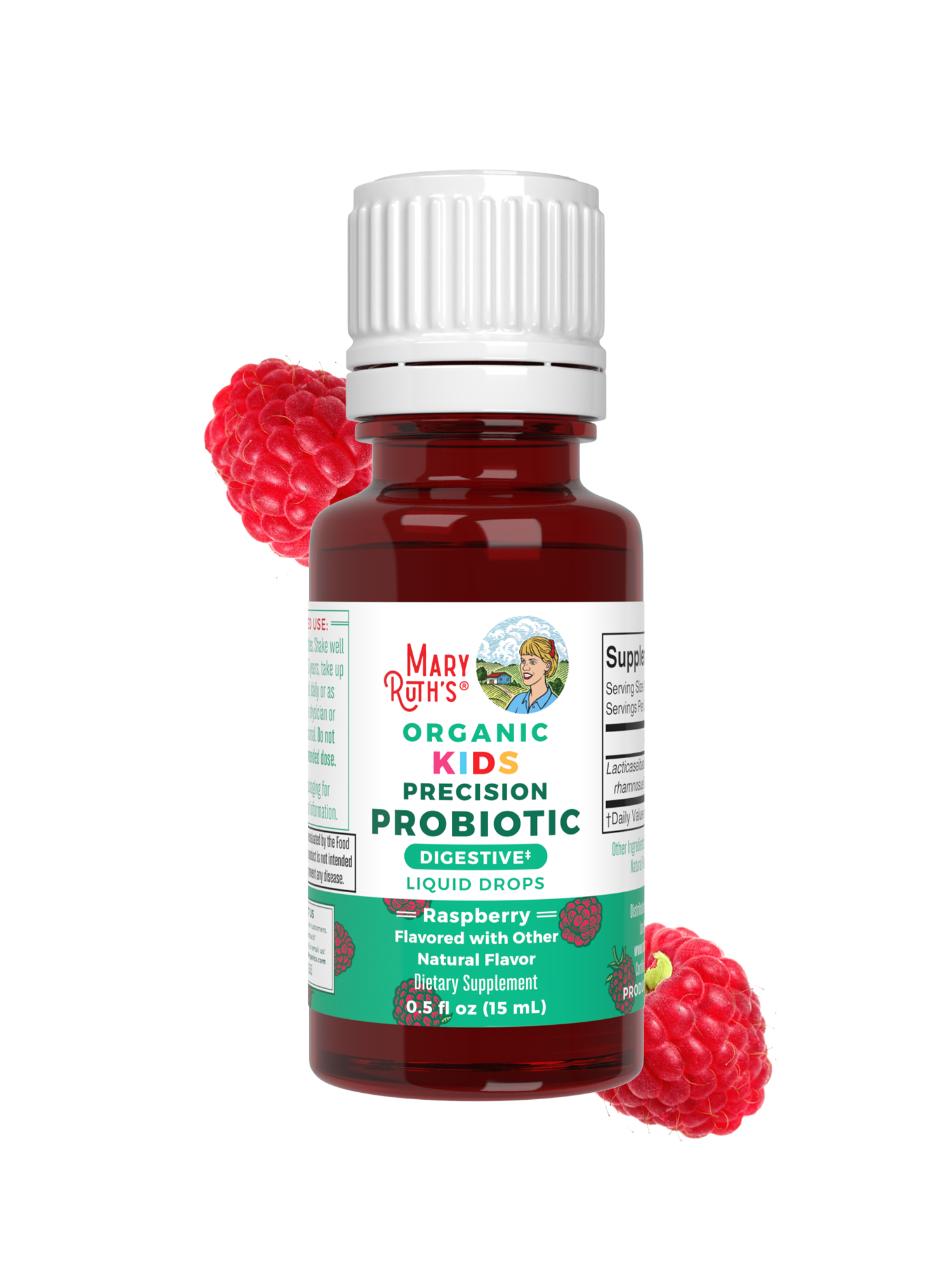 Organic Kids Precision Probiotic Digestive Liquid Drops 0.5oz Raspberry Maryruths