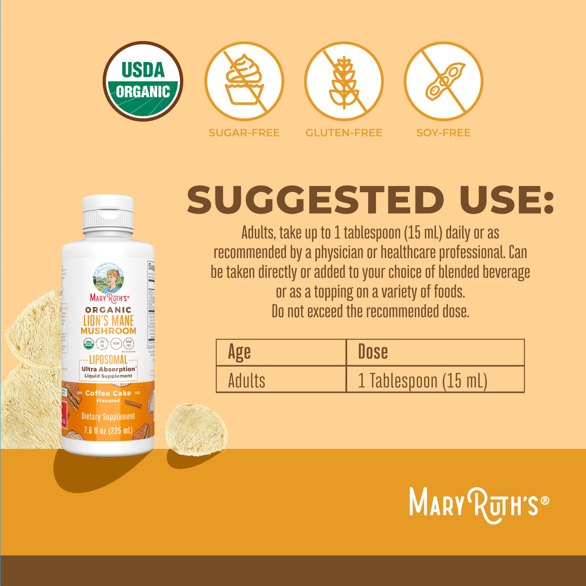 MARIHA マリハ　Ancient Memories Sun Lion Organic Lion's Mane Liposomal – MaryRuth Organics