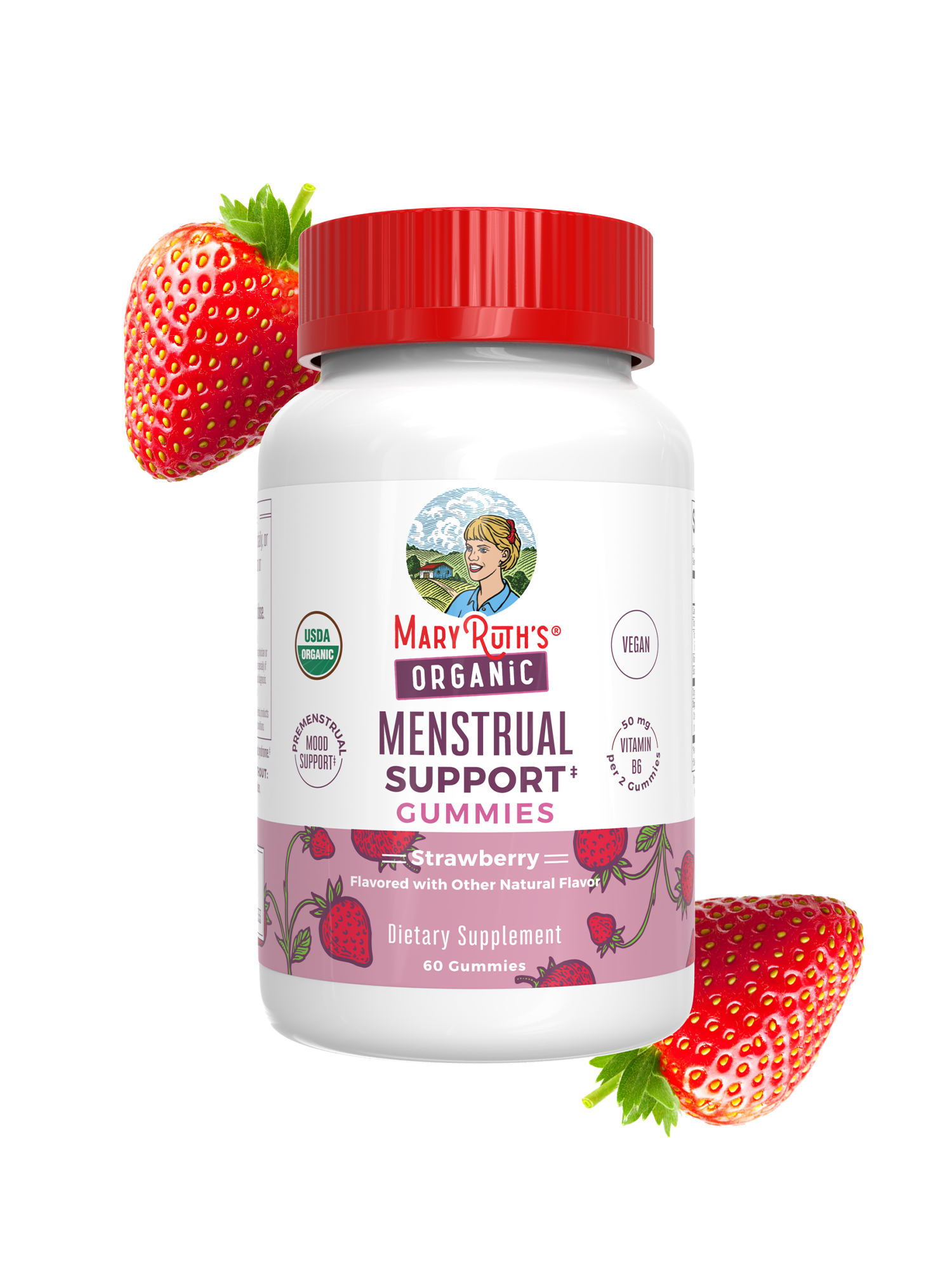 Organic Menstrual Support Gummies 60CT Strawberry