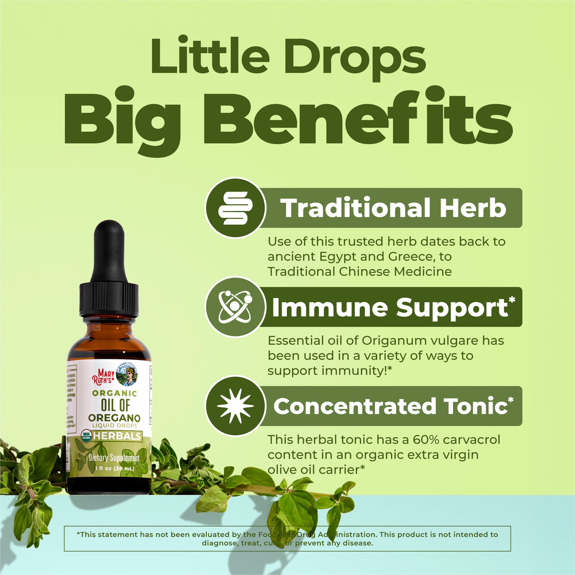 Organic Oil of Oregano Liquid Drops 1oz Unflavored Great Flavor Better Benefits