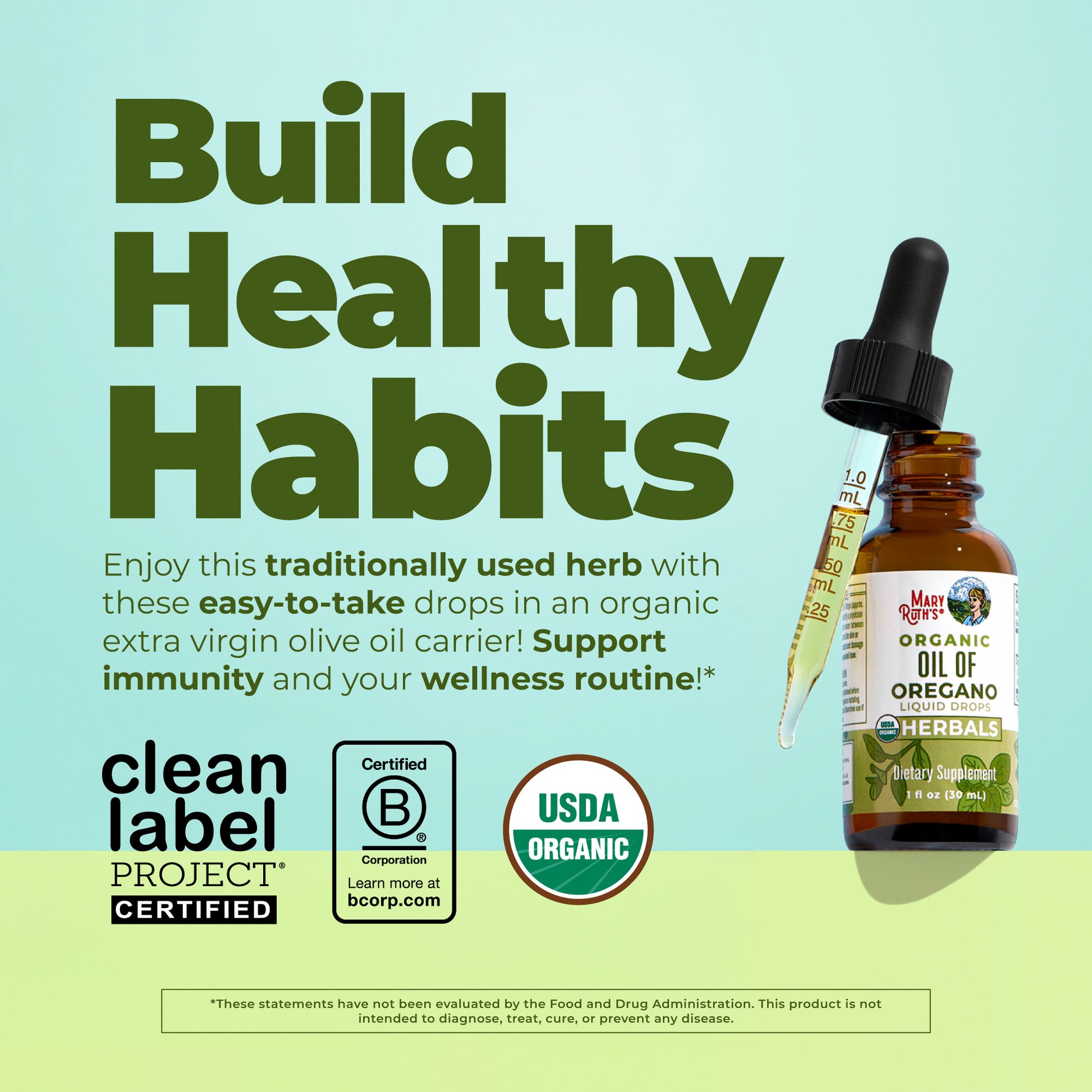 Organic Oil of Oregano Liquid Drops 1oz Unflavored Healthy Habits 