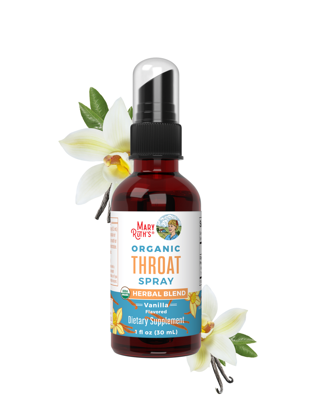 Organic Throat Spray 1oz Vanilla