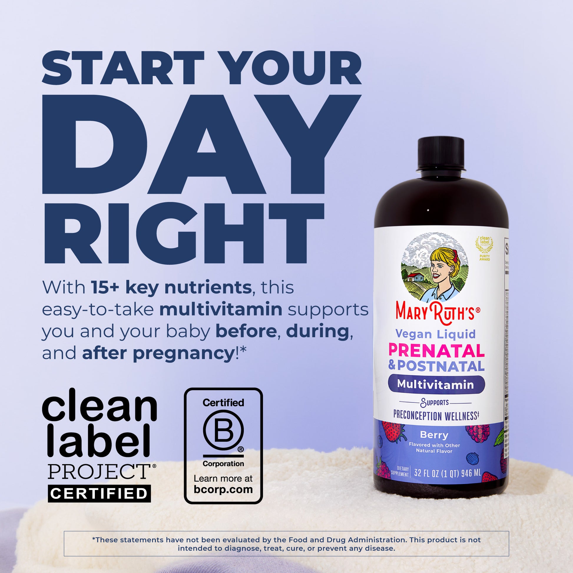 Prenatal & Postnatal Liquid Multivitamin 32oz Berry Upgrade Your Routine