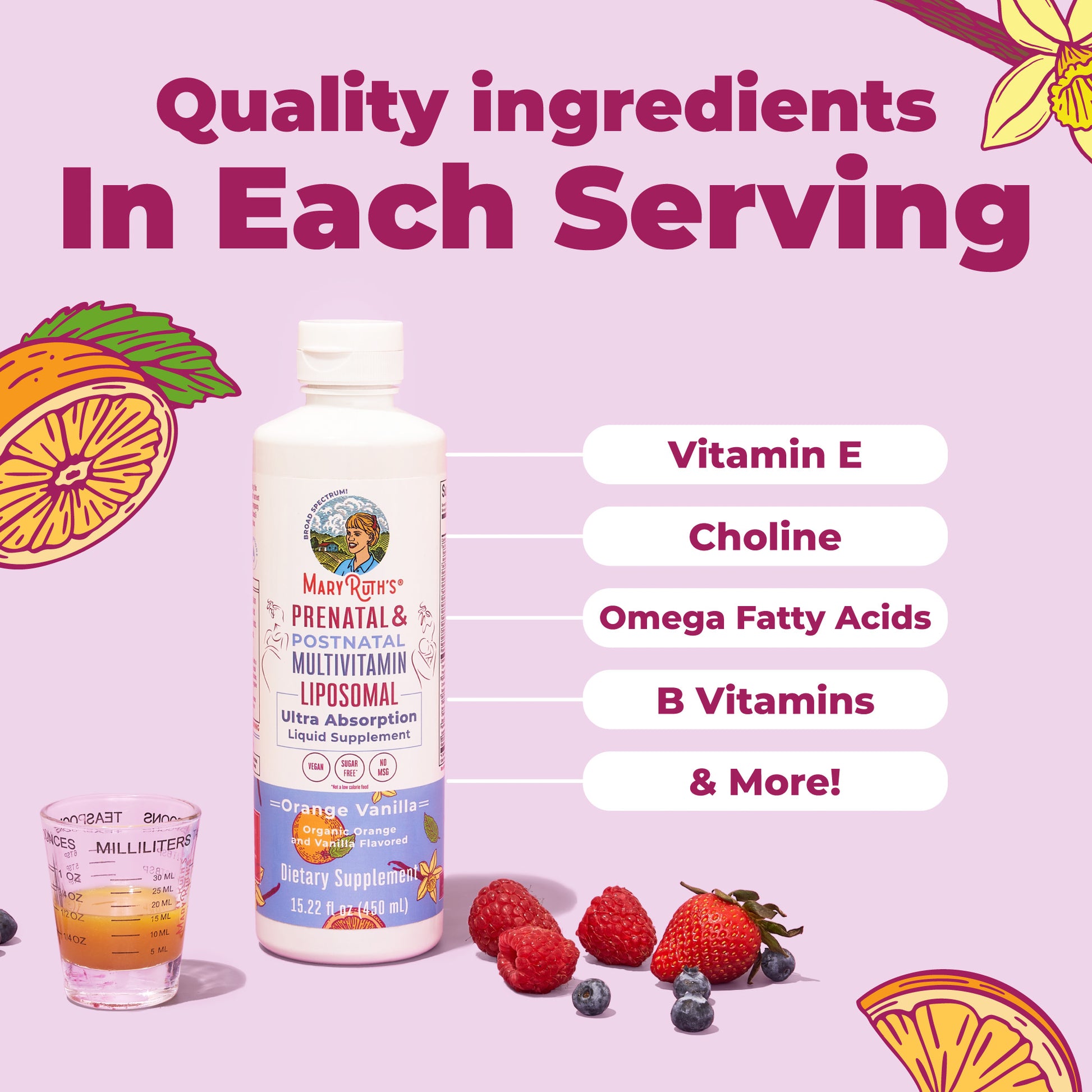 Prenatal Postnatal Multivitamin Liposomal – Ingredients