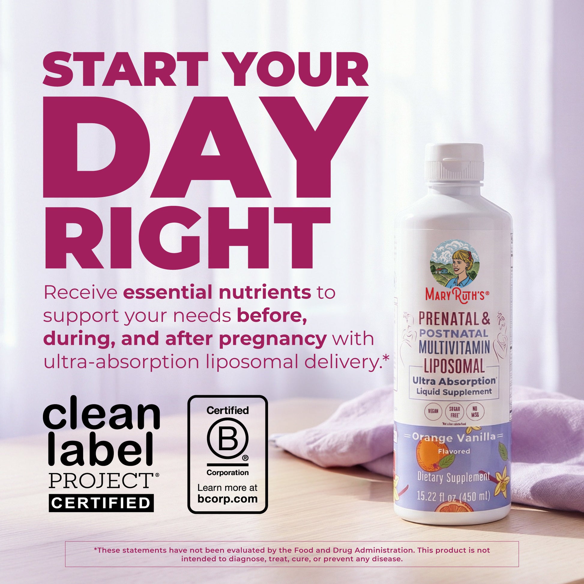 MaryRuth's Prenatal Postnatal Multivitamin Liposomal - Orange Vanilla MaryRuth's Prenatal Postnatal Multivitamin Liposomal - Orange Vanilla