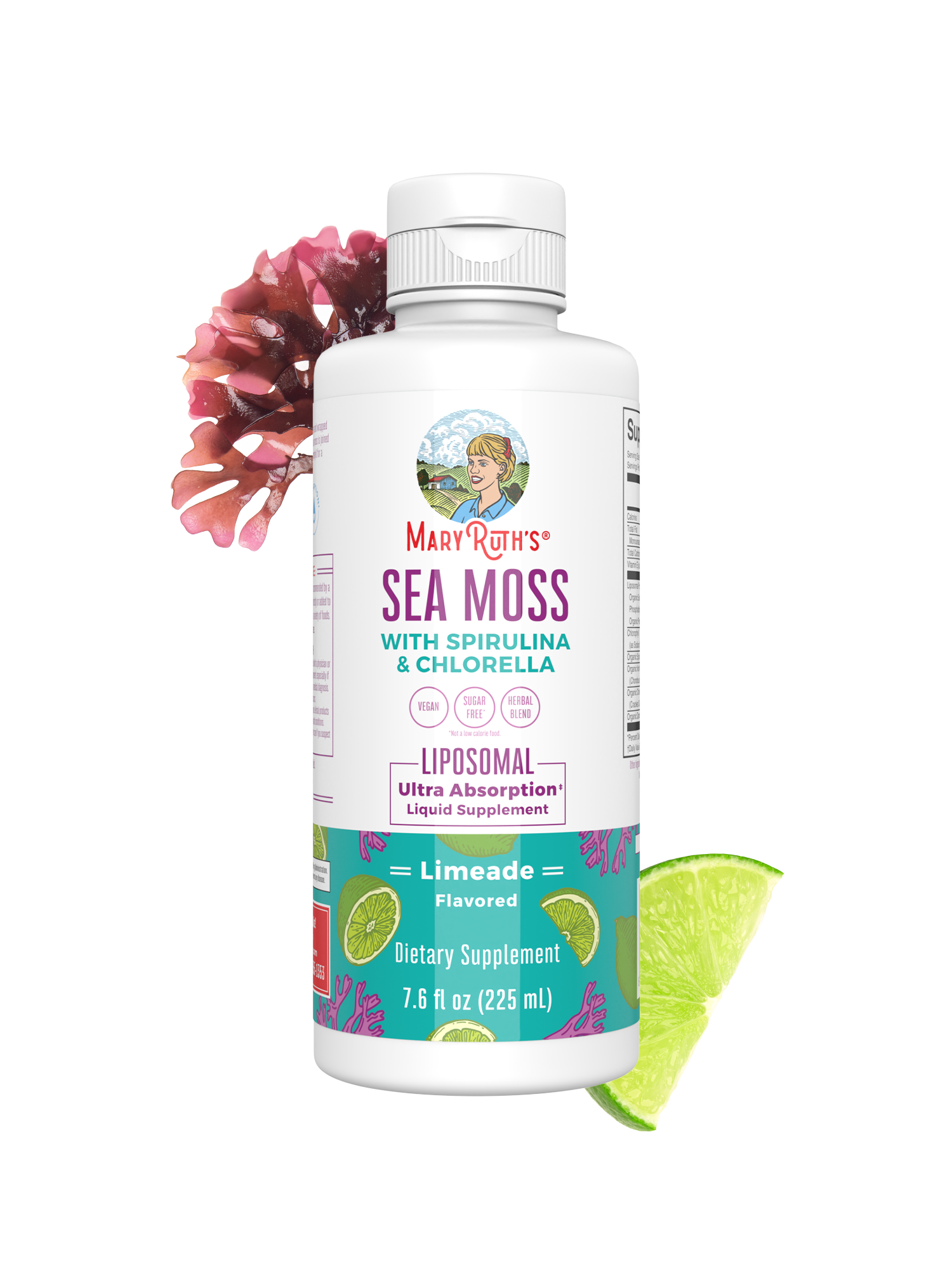 Sea Moss with Spirulina and Chlorella Liposomal 7oz Limeade