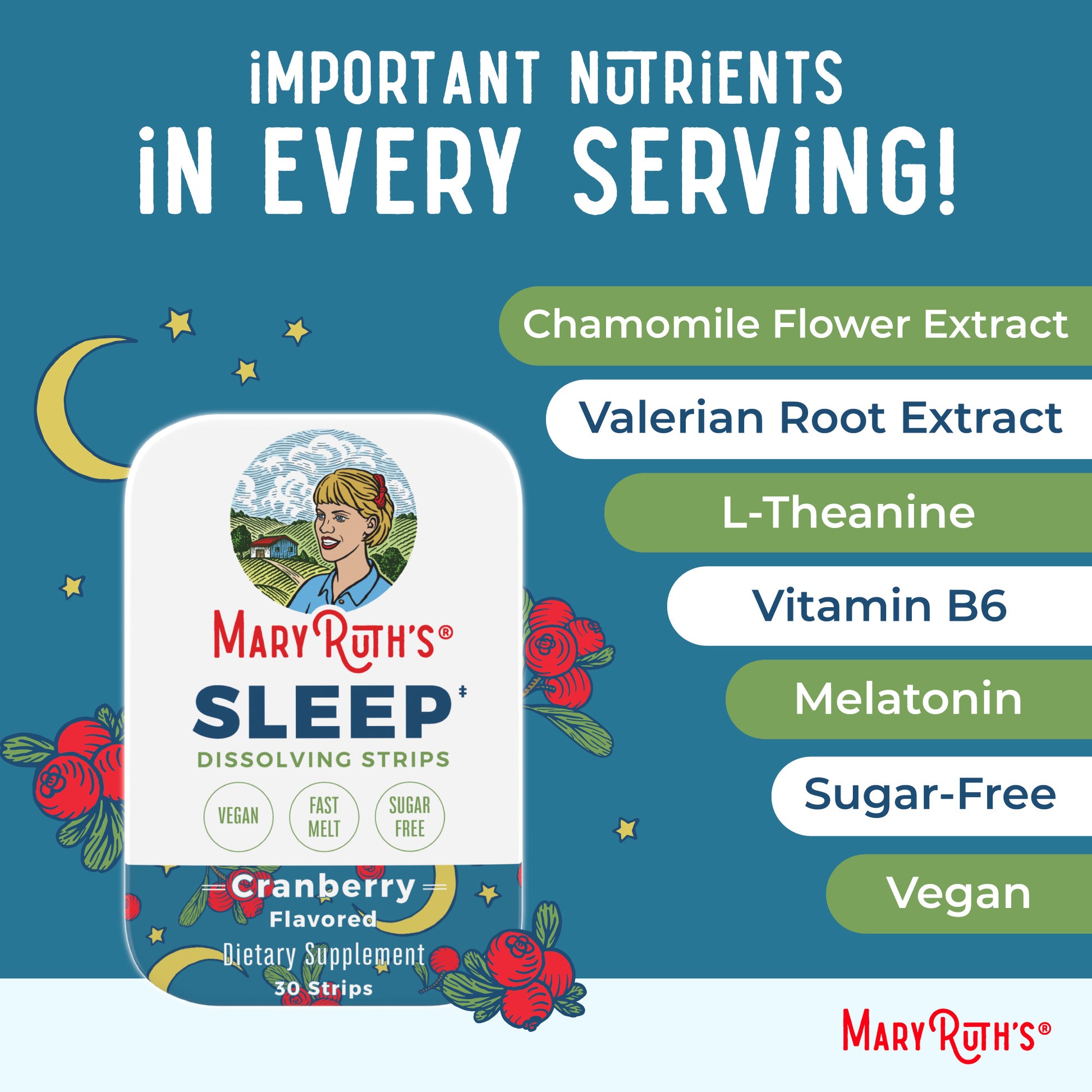 Sleep Dissolving Strips Cranberry Ingredients