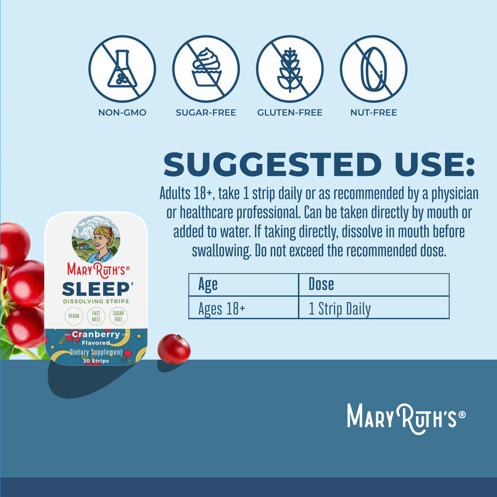 Sleep Dissolving Strips Cranberry Suggested Use