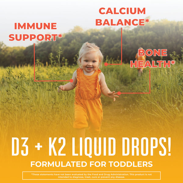 MaryRuth Liquid Vitamin D3 & K2 Drops For Toddlers Unflavored Health Benefits