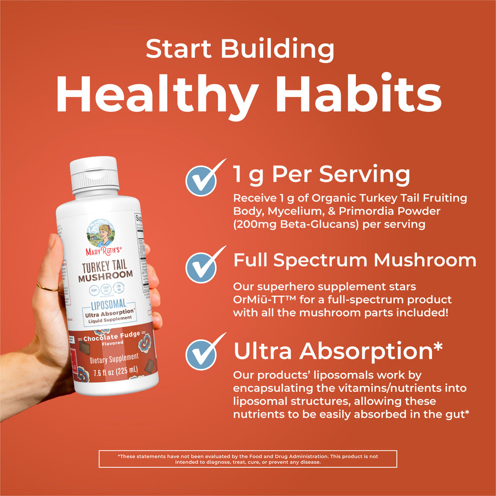 Turkey Tail Mushroom Liposomal 7oz Chocolate Fudge Healthy Habits