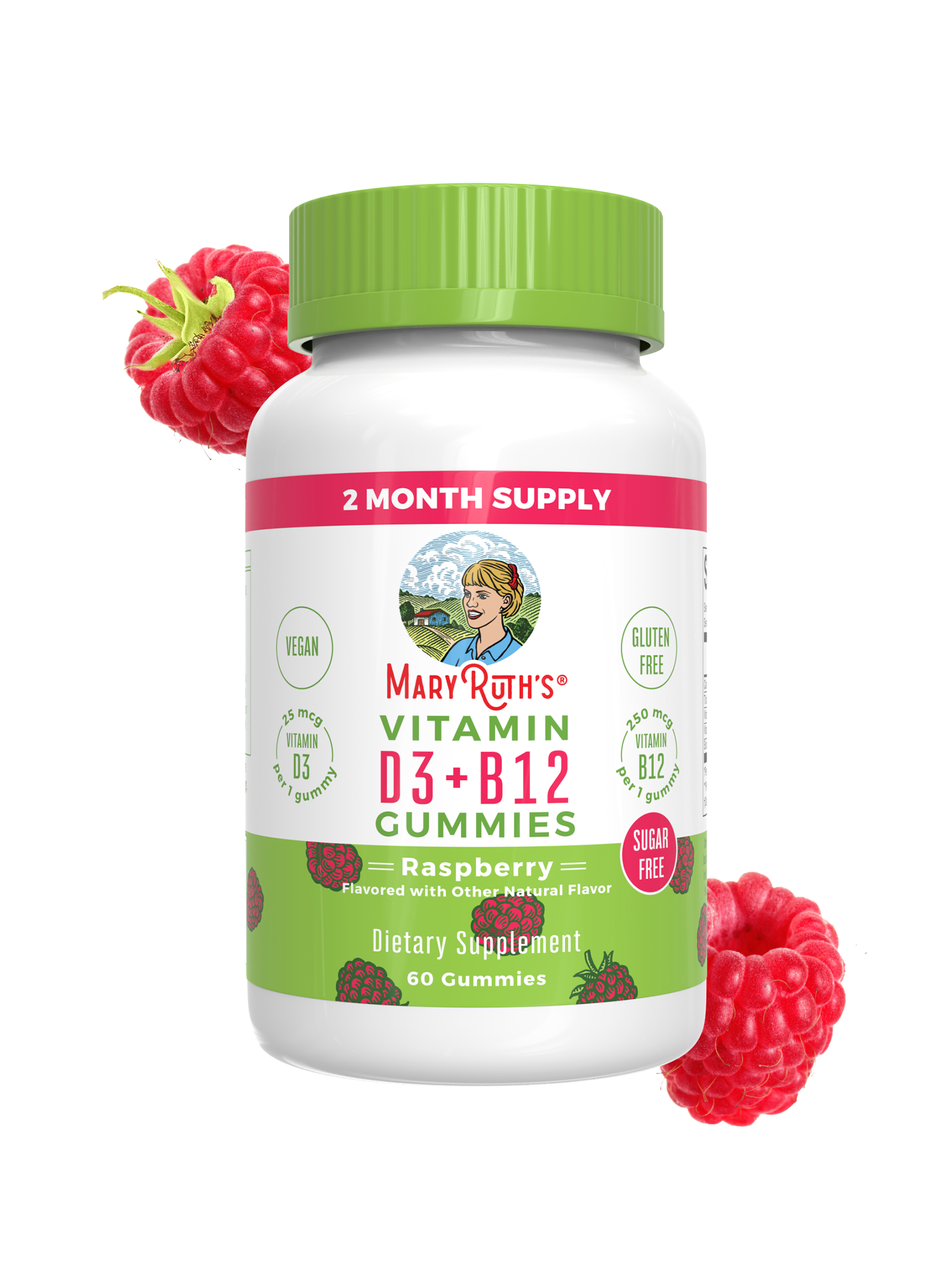 Sugar-Free D3 + B12 Gummies (Raspberry)