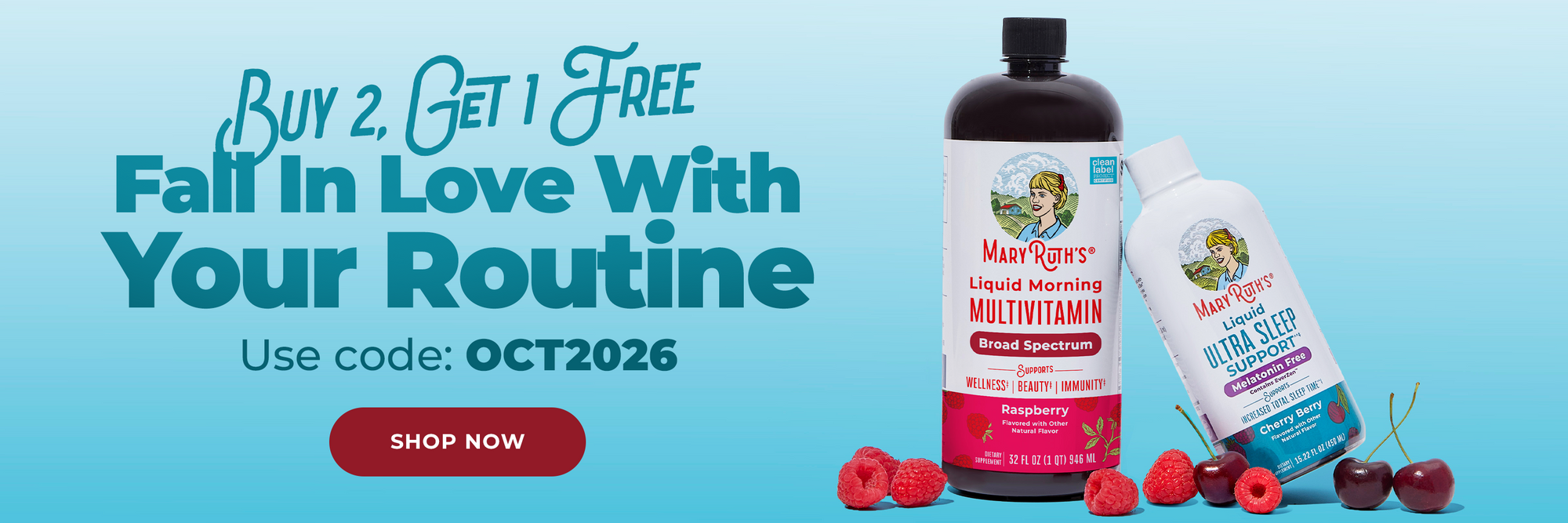 Buy 2 Get 1 Free Fall in love with your Routine - Use Code: OCT2026