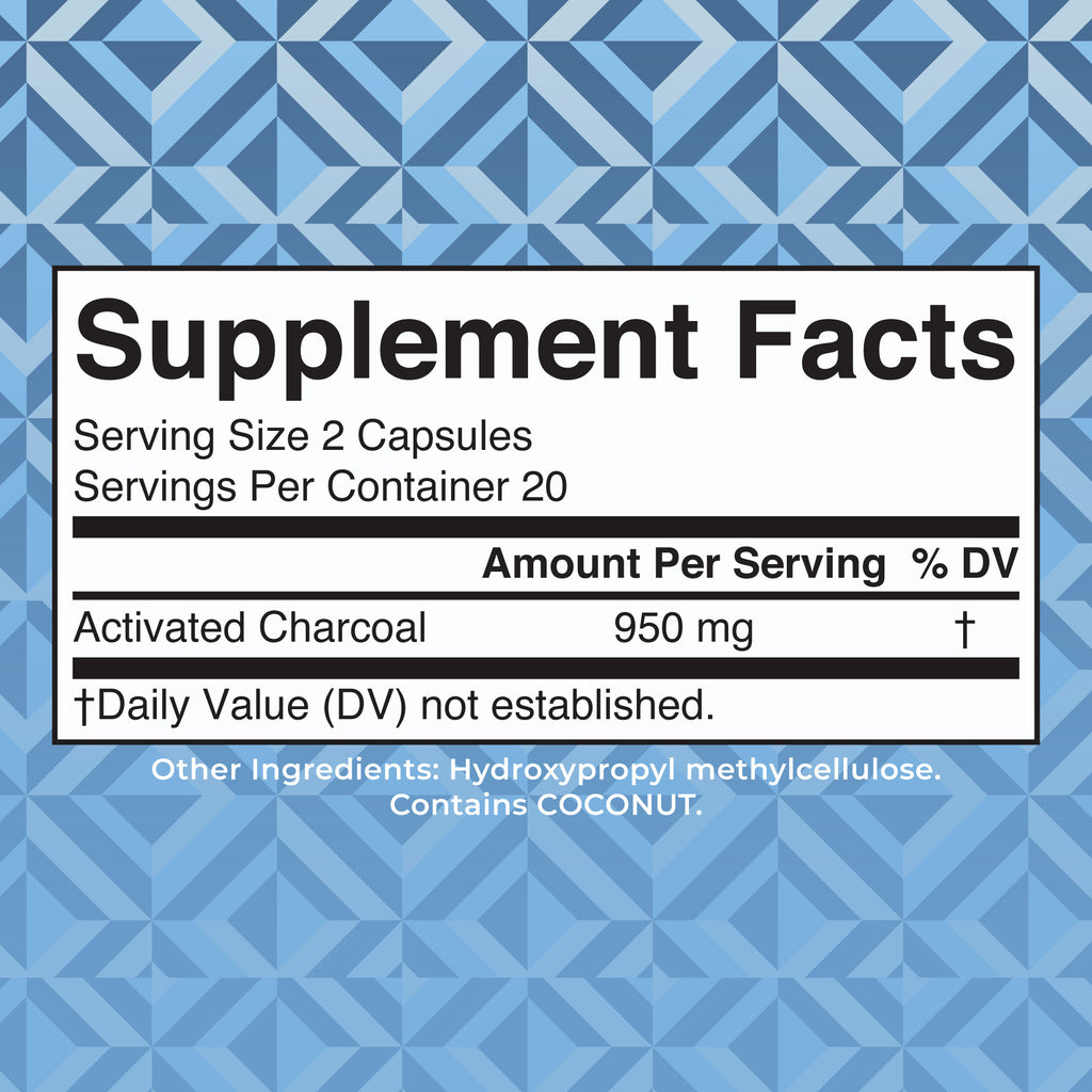 Activated Charcoal Capsules Supplement Facts