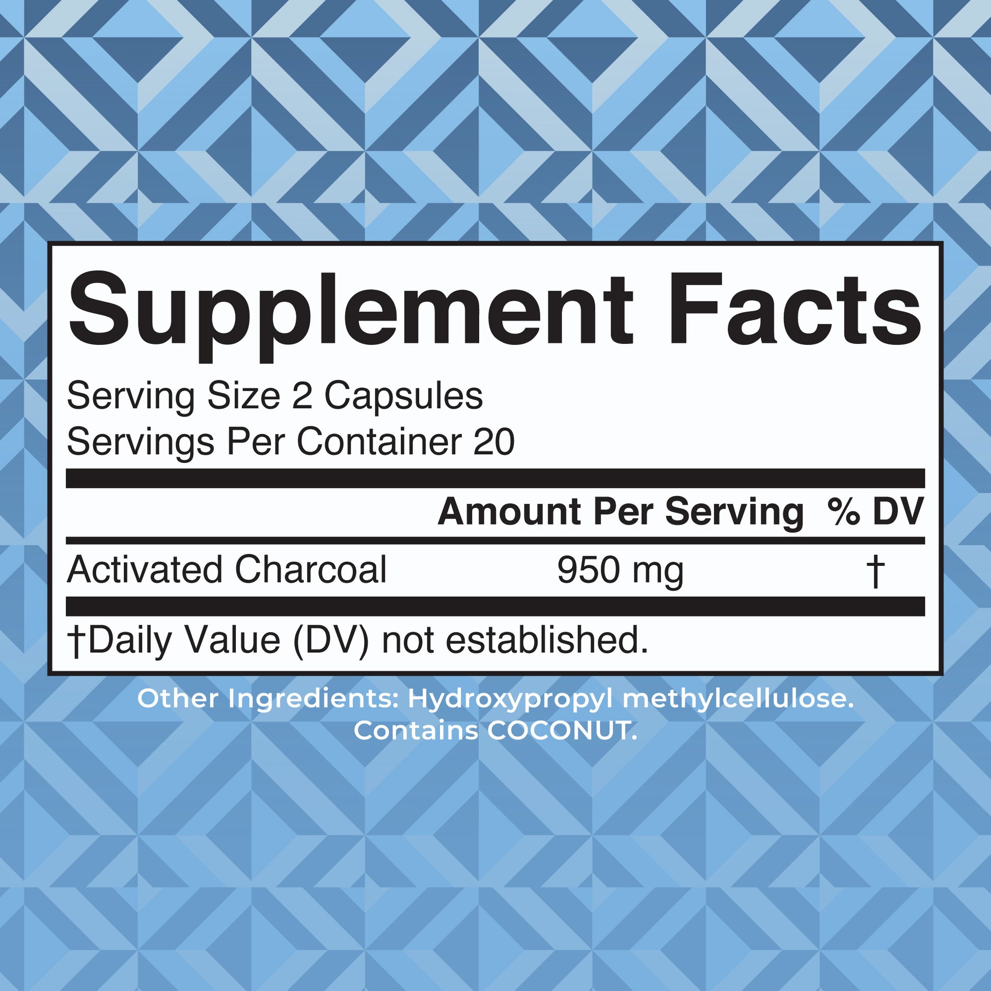 Activated Charcoal Capsules Supplement Facts