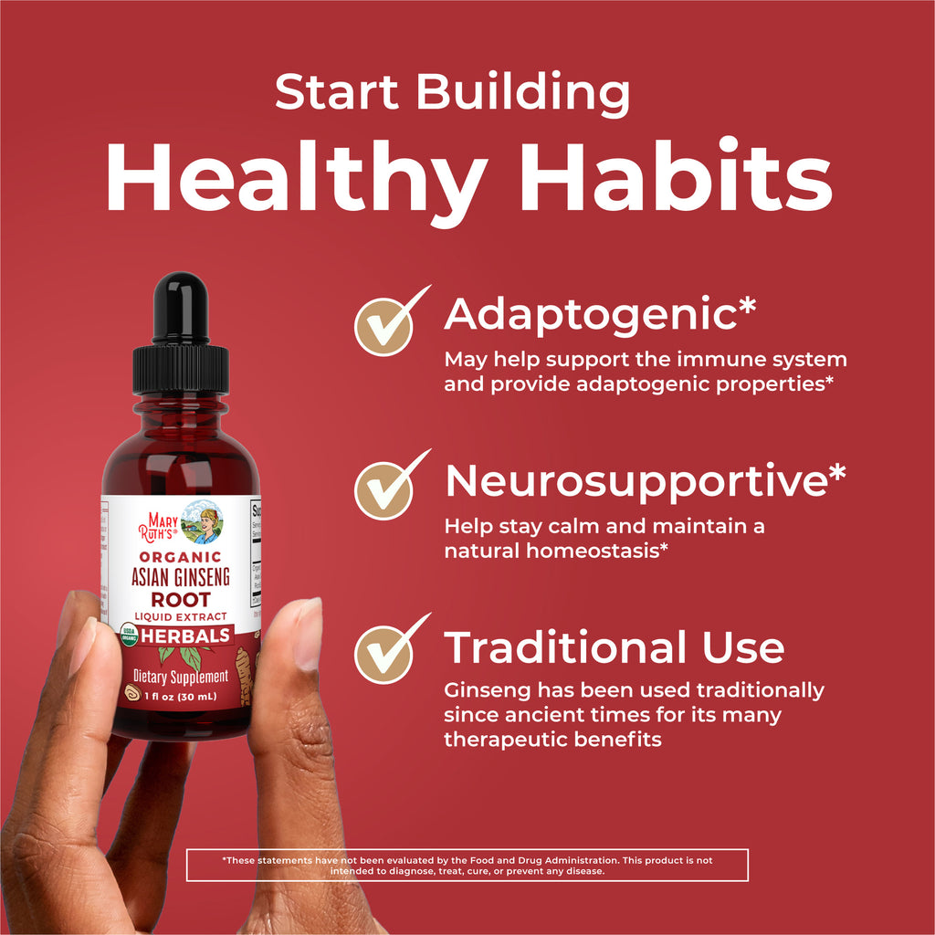 Asian Ginseng Drops, Org, 1 oz Healthy Habits