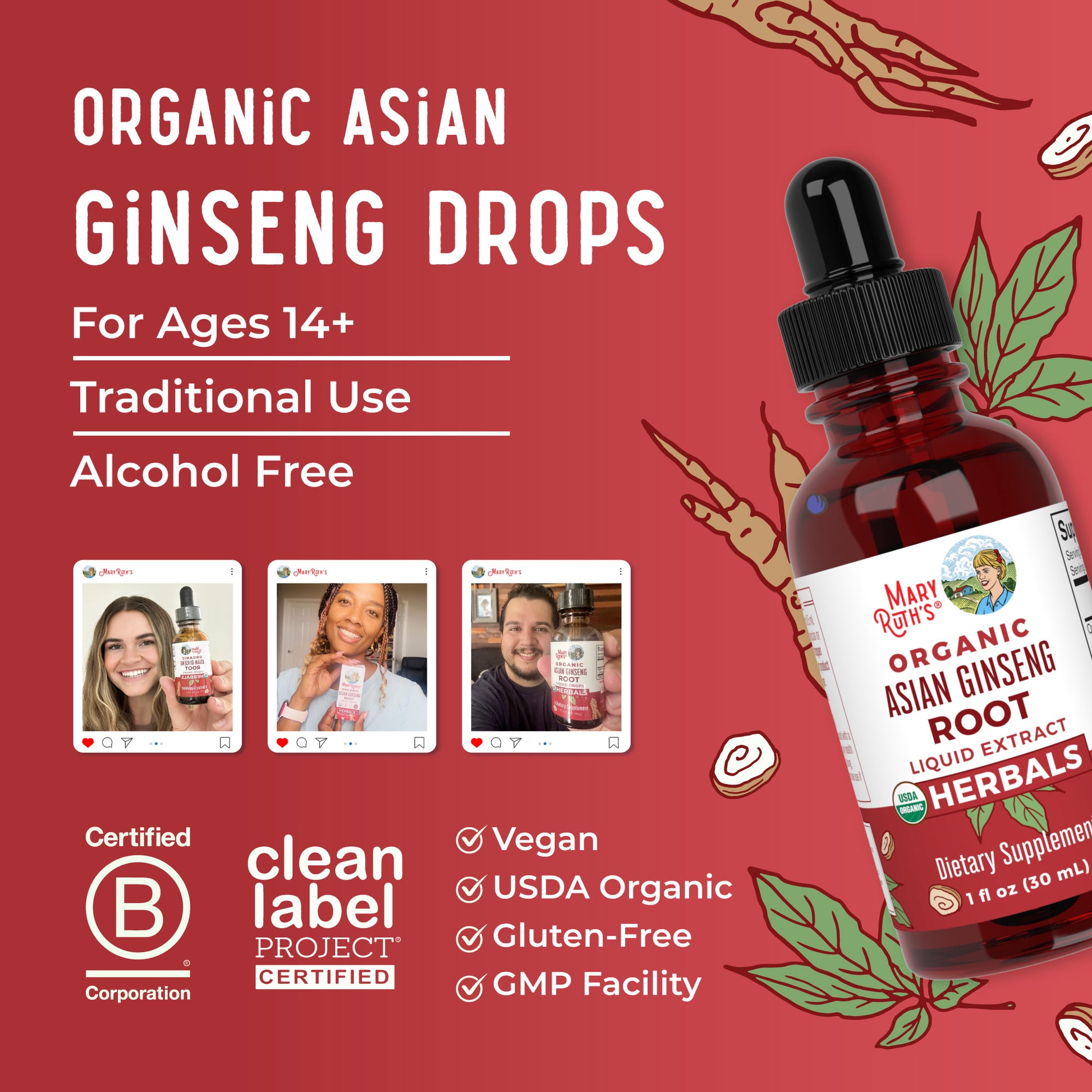 Asian Ginseng Drops, Org, 1 oz 9