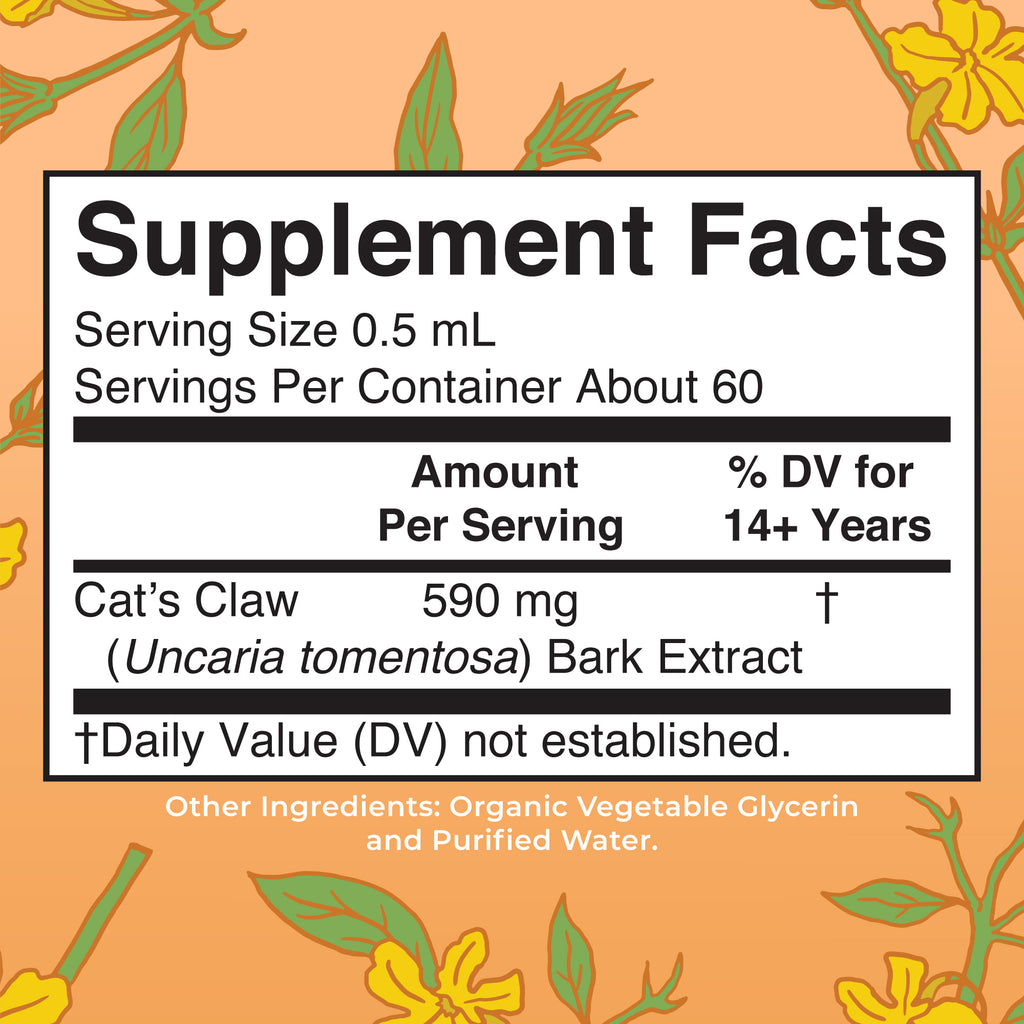 Cat’s Claw Liquid Drops Supplement Facts