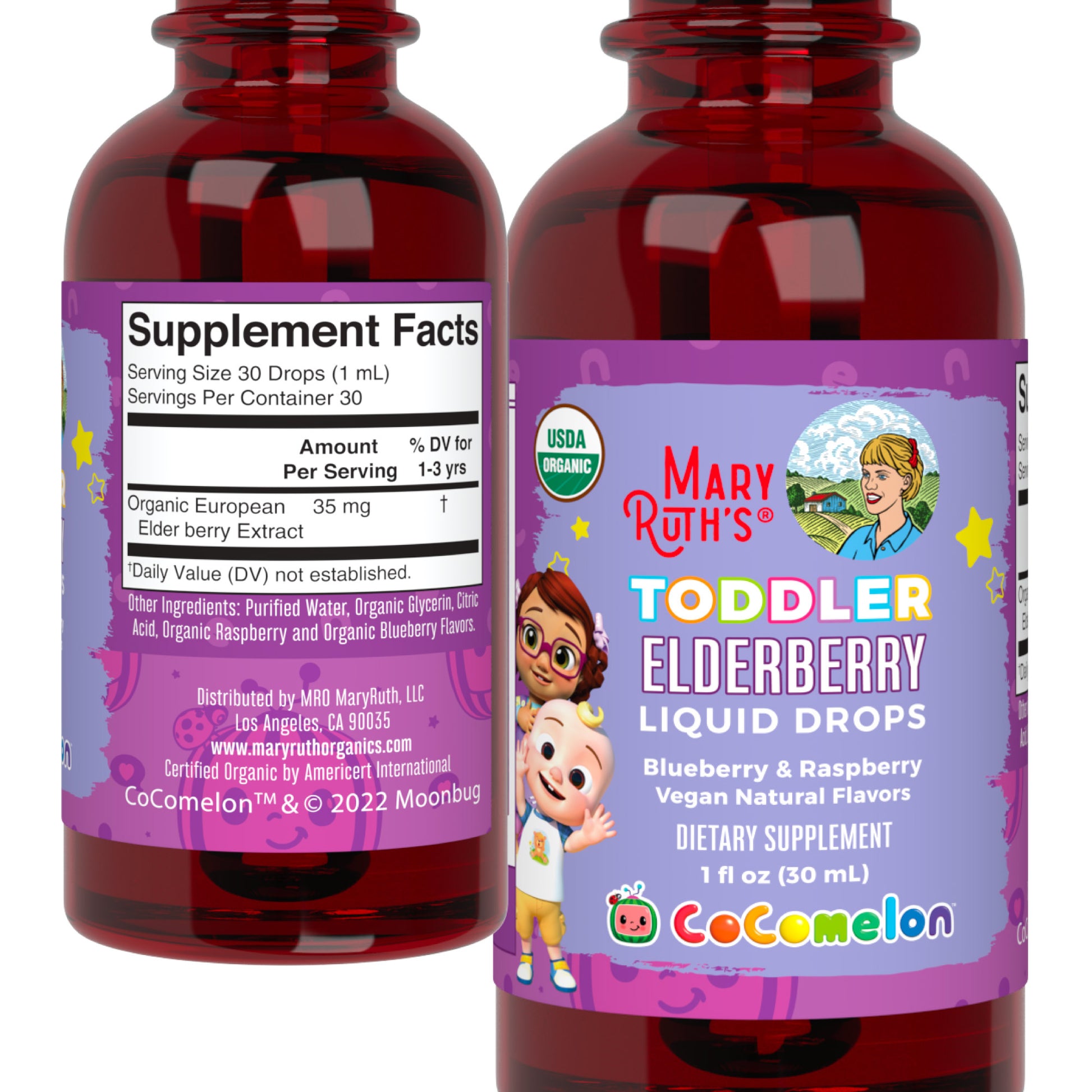 CoComelon Organic Toddler Elderberry Liquid Drops 12