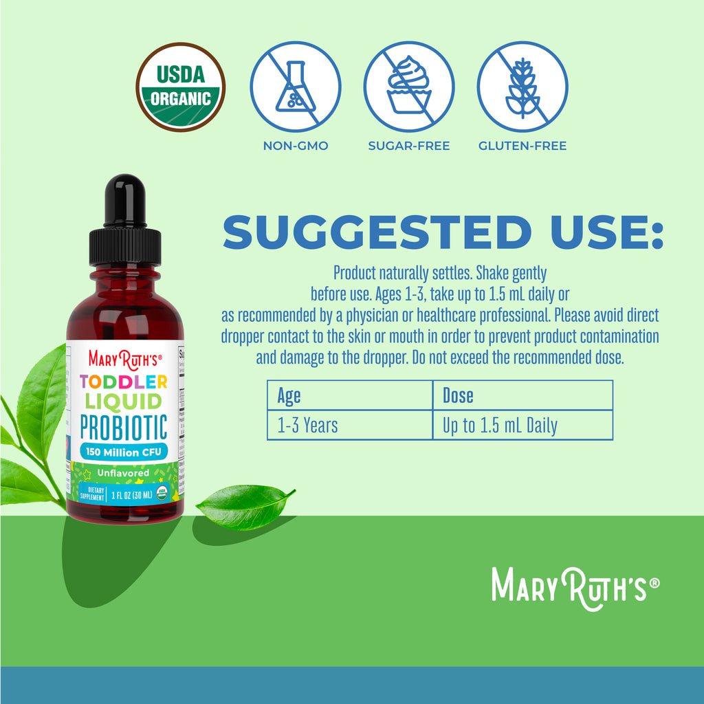 CoComelon Organic Toddler Liquid Probiotic Suggested Use
