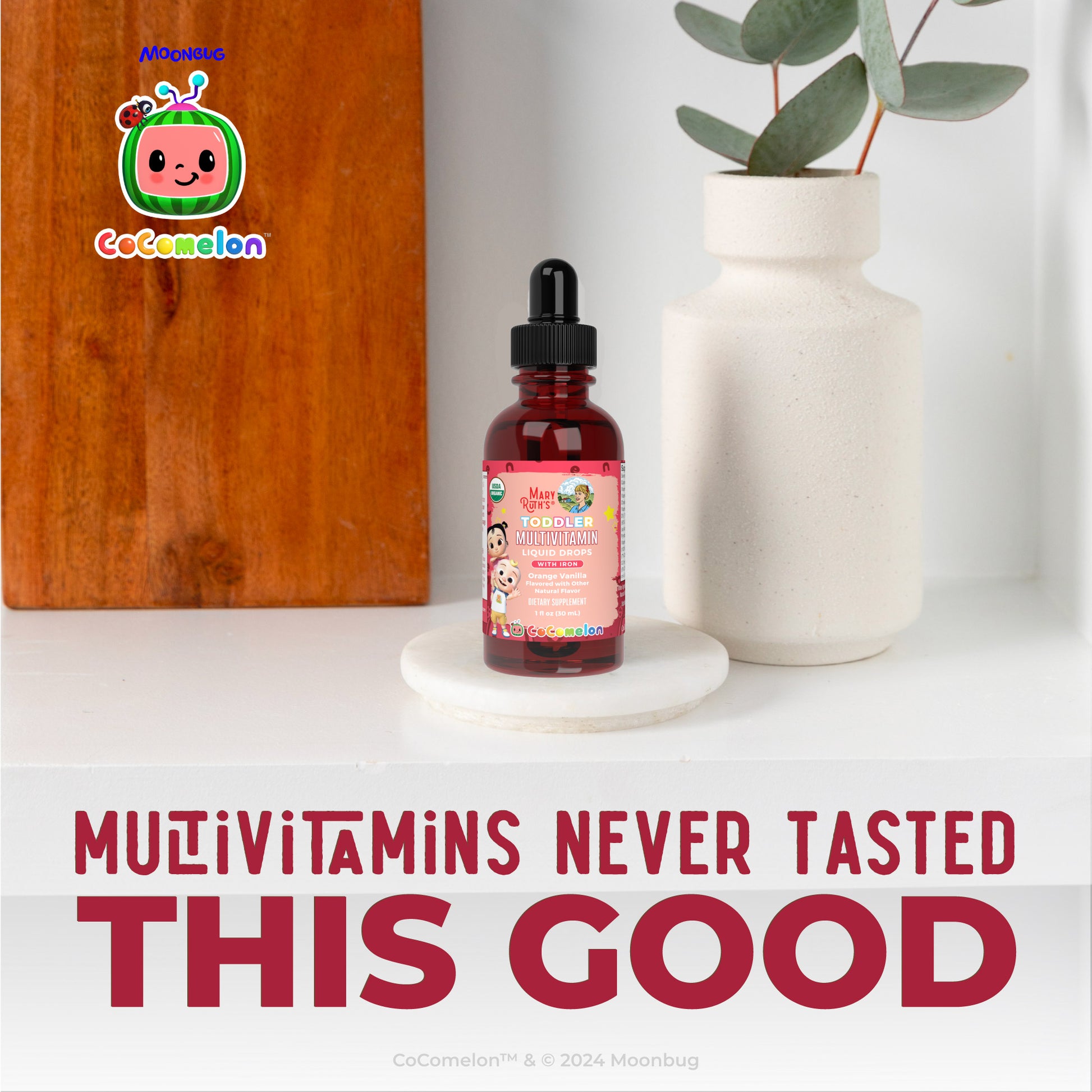 CoComelon Organic Toddler Multivitamin with Iron Liquid Drops 10