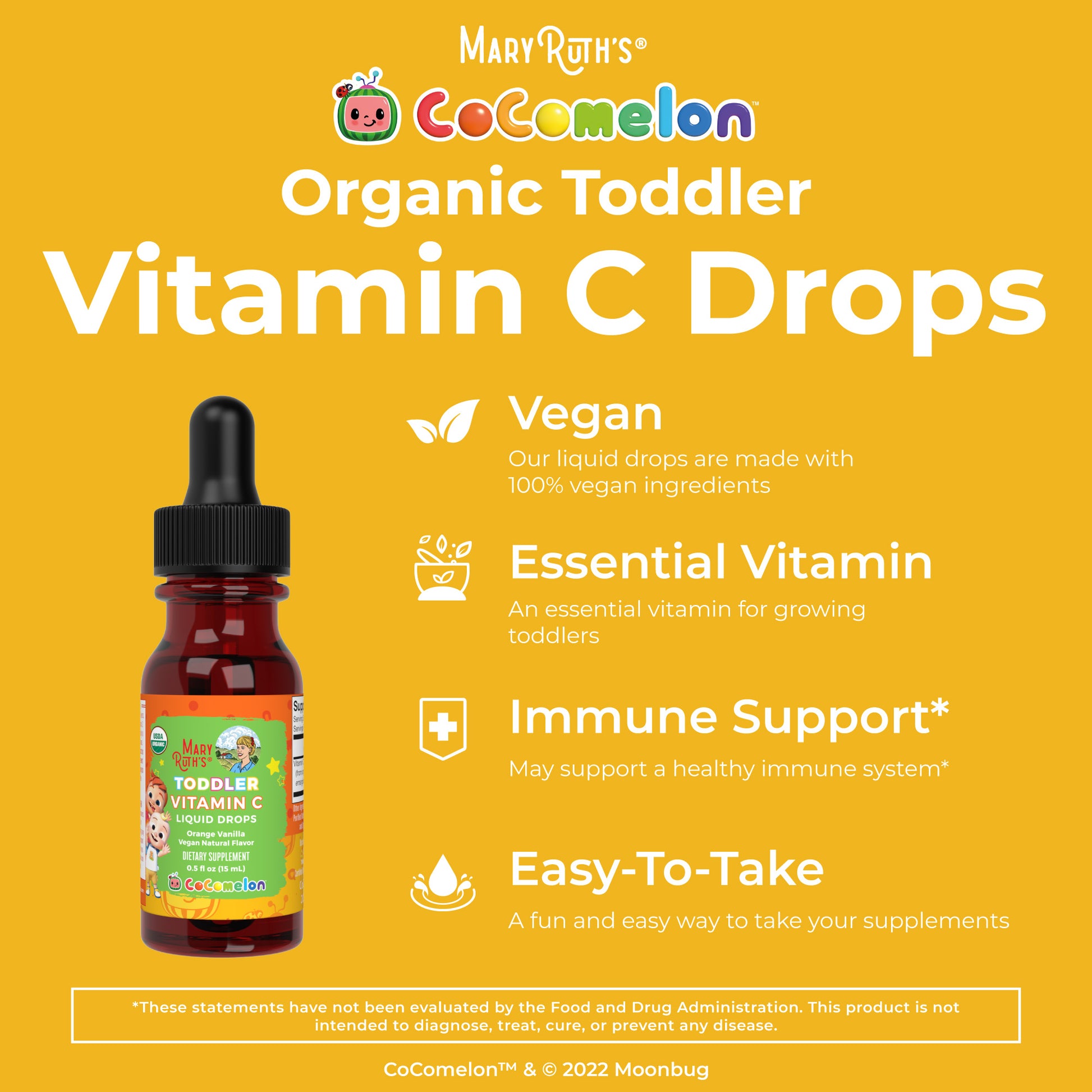 CoComelon Organic Toddler Vitamin C Liquid Drops 6