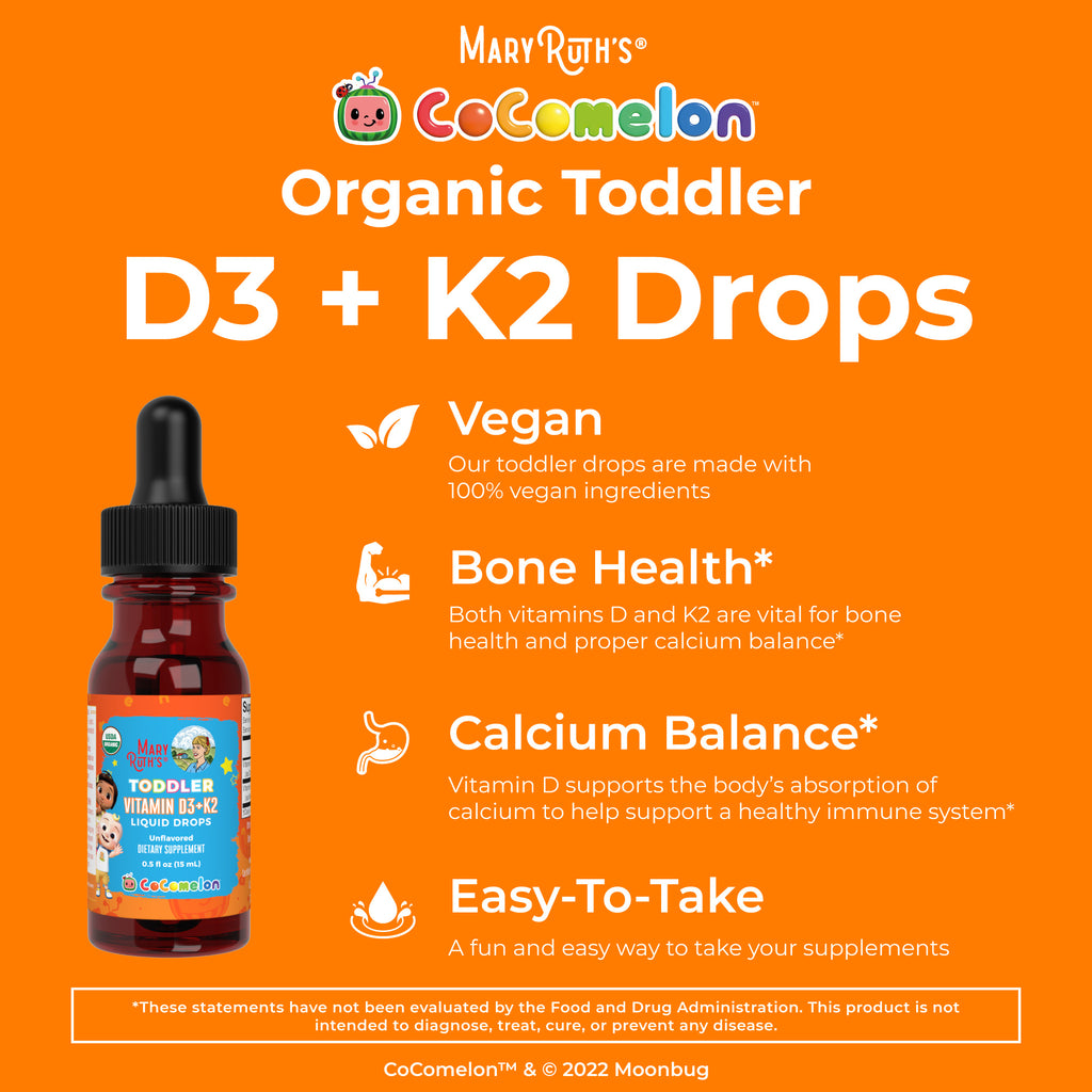 CoComelon Organic Toddler Vitamin D3+K2 Liquid Drops 8