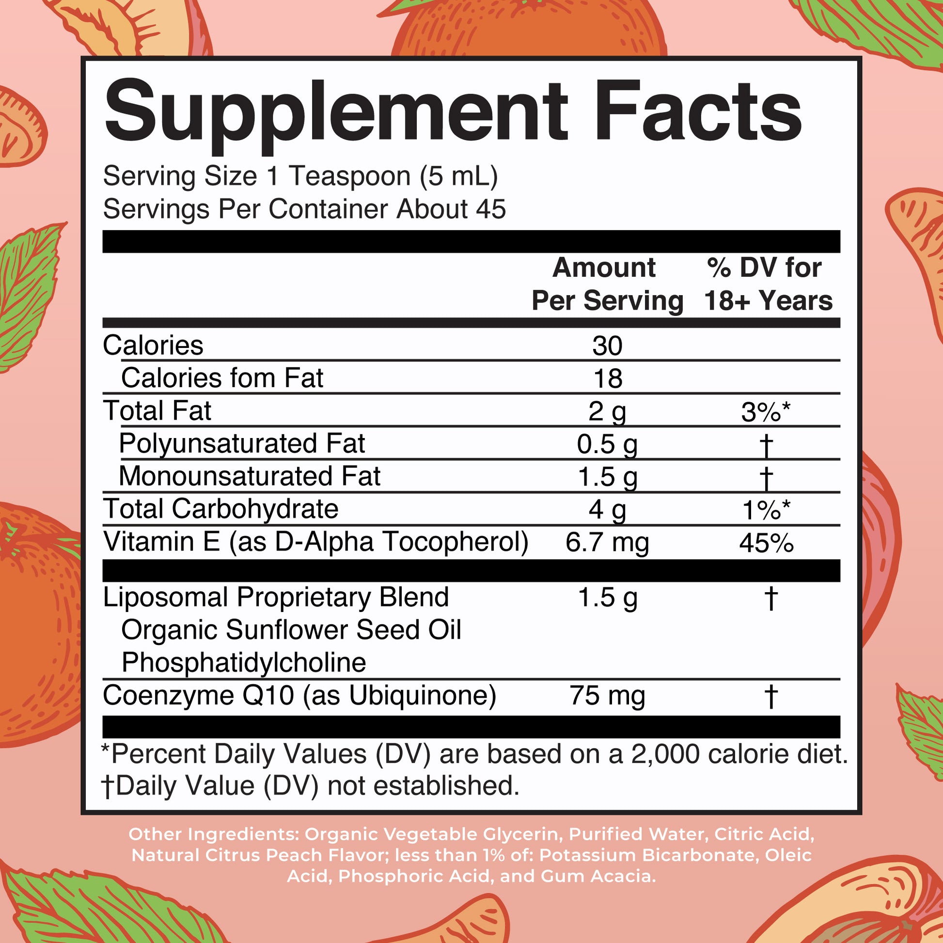 CoQ10 Liposomal Supplement Facts
