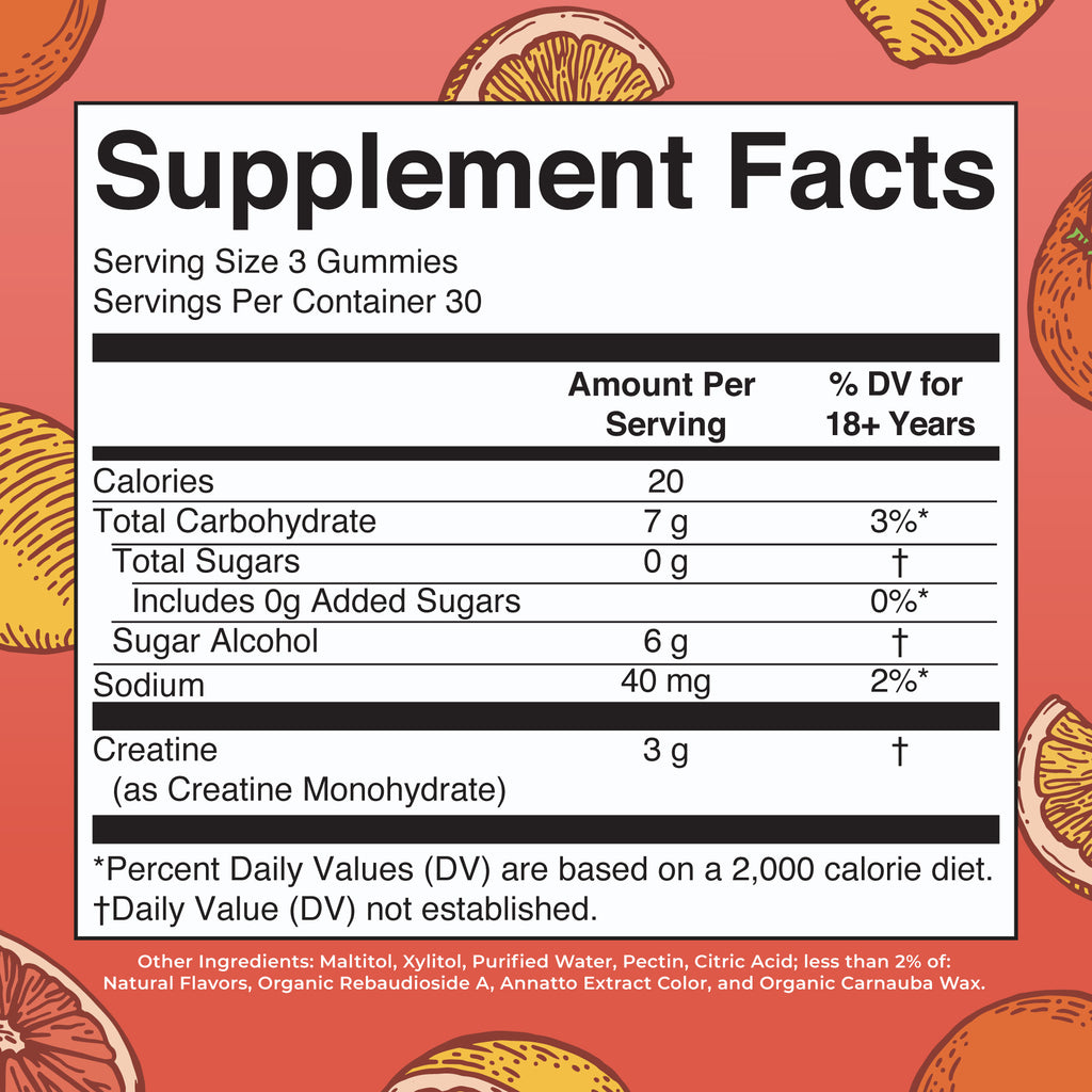 Creatine Gummies Supplement Facts