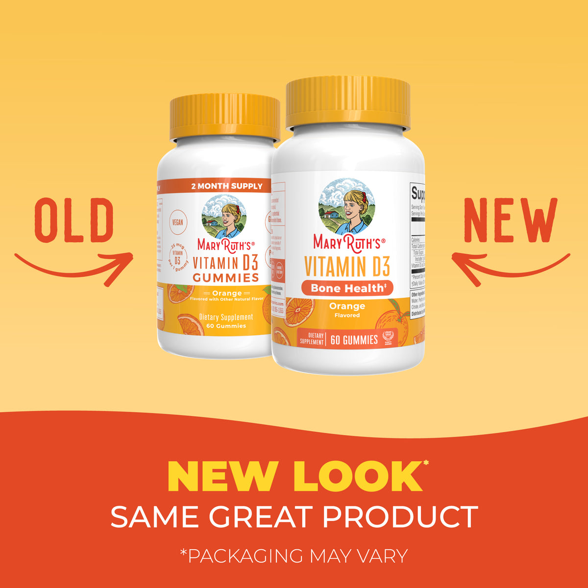 D3 Gummies Orange 60count New Look