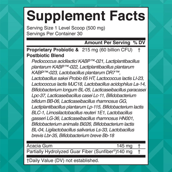 MaryRuth 3-in-1 Gas & Bloat Powder With Probiotics For Digestion Unflavored Pre, Pro & Postbiotic & Microbiome Balance  Supplement Facts