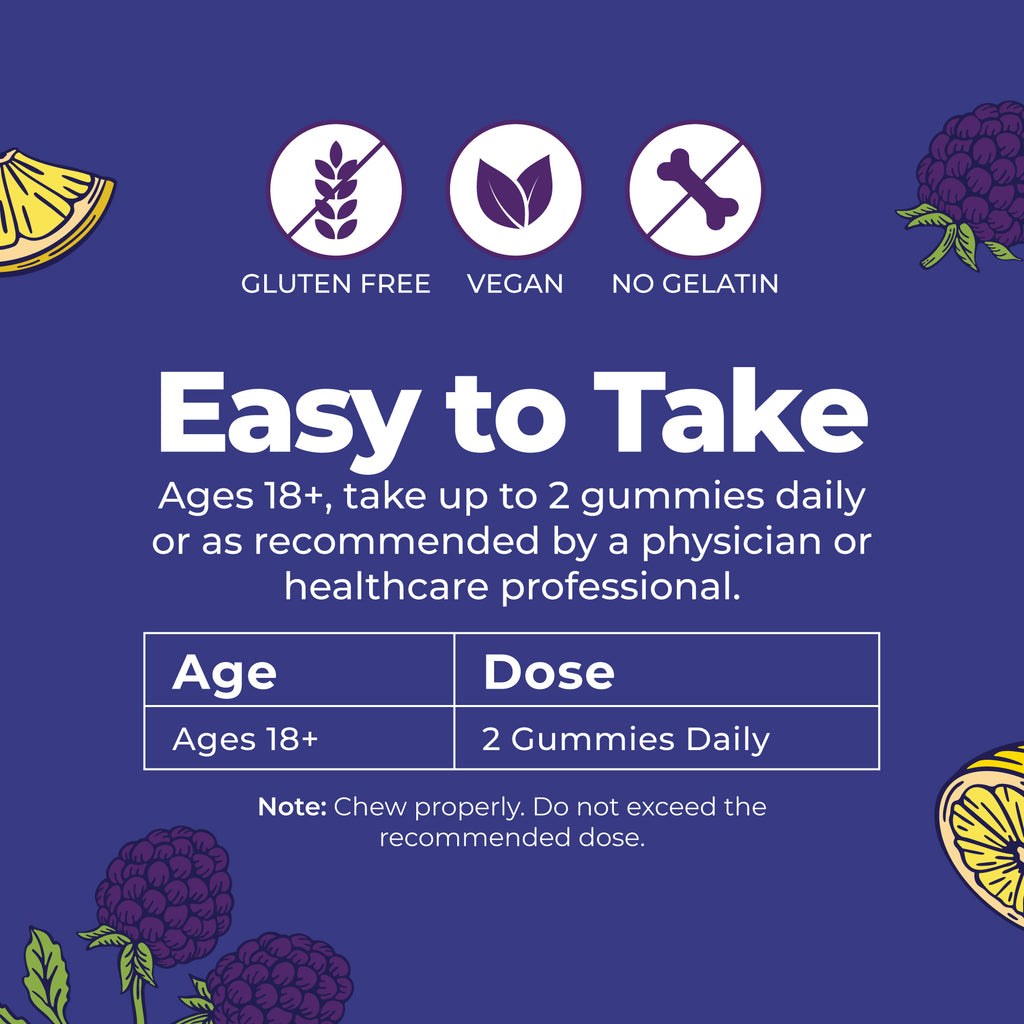 Daily Hair Formula Gummies Blackberry Lemonade 60ct Easy To Take