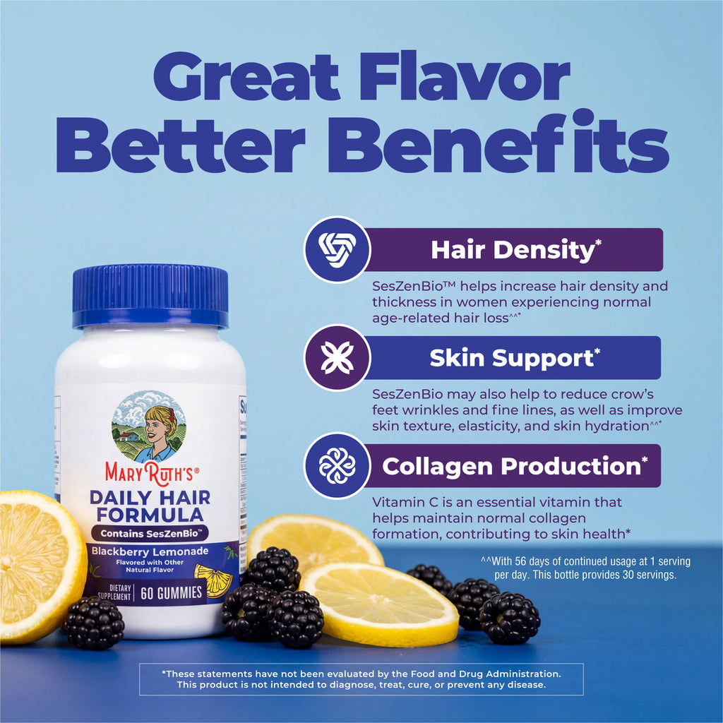 Daily Hair Formula Gummies Blackberry Lemonade 60ct Great Flavor Better Benefits