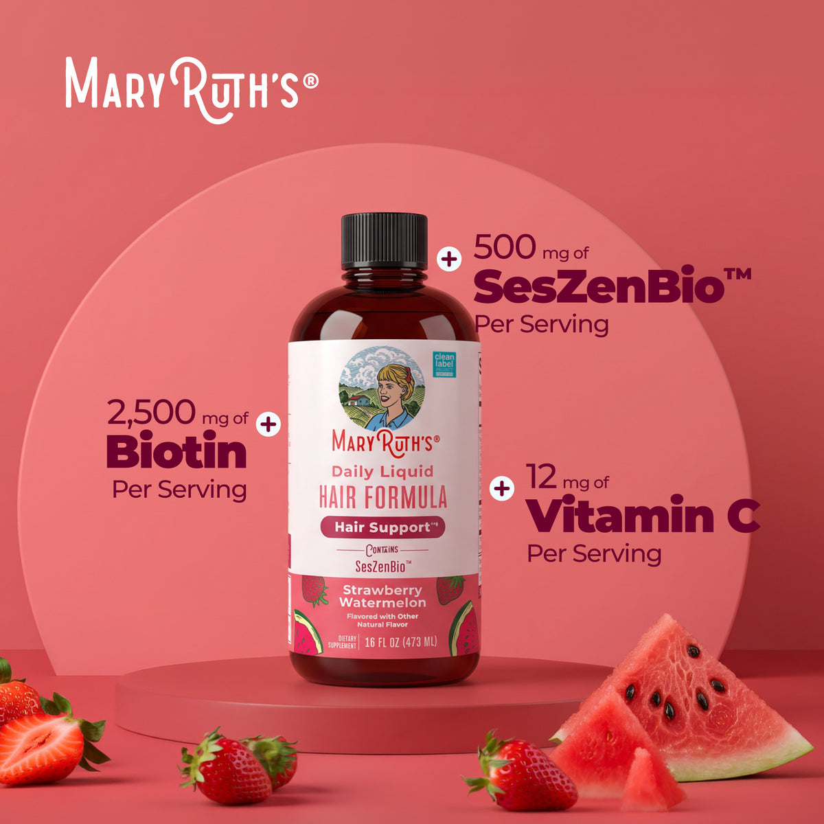 Daily Liquid Hair Formula Strawberry Watermelon 16oz Benefits