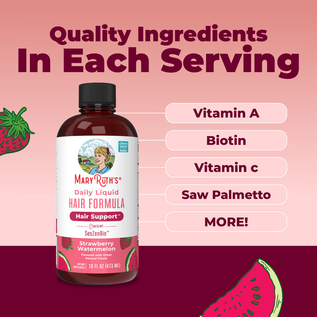 Daily Liquid Hair Formula Strawberry Watermelon 16oz Ingredients