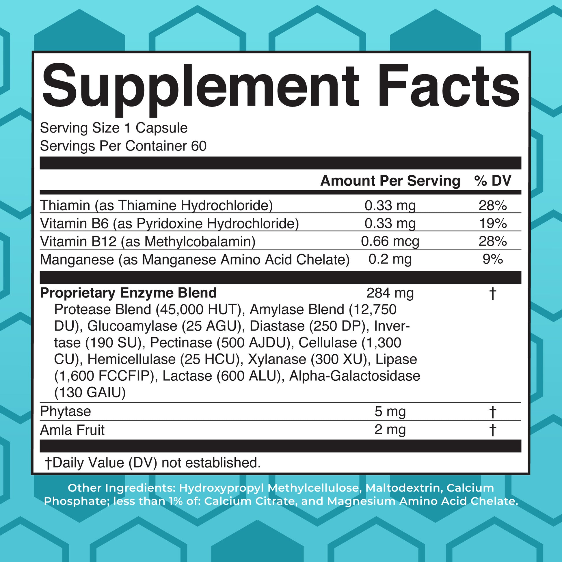 Digestive Food Enzymes Supplement Facts