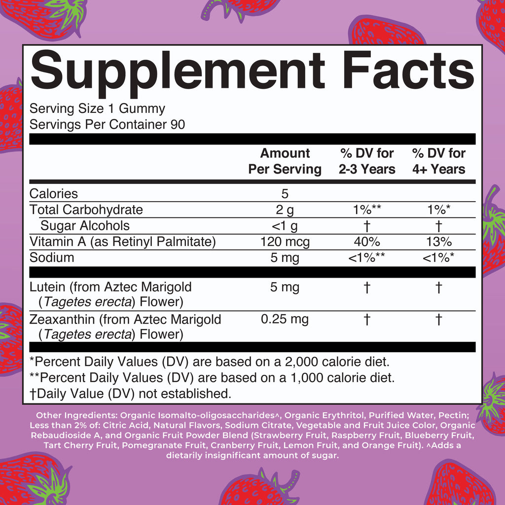 Eye Care Gummies Supplement Facts