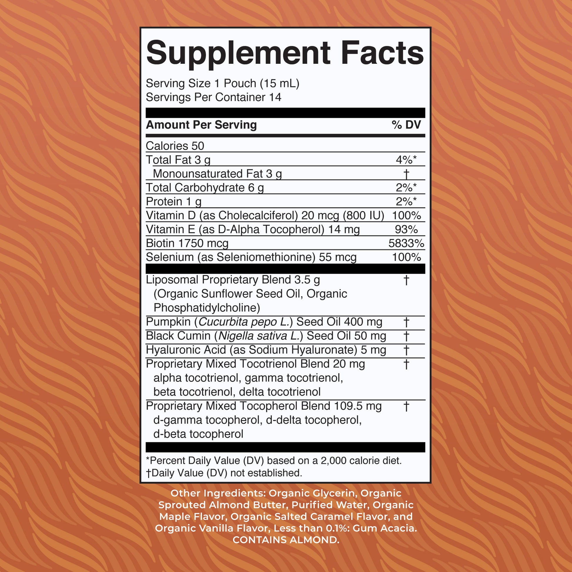 Hair Care Liposomal Pouches Supplement Facts