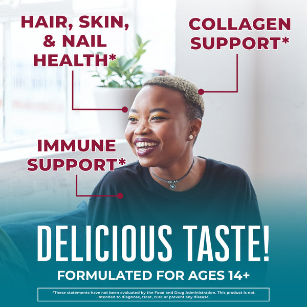 MaryRuth Vegan Organic Hair, Skin, & Nails Vitamin Gummies Strawberry Flavor Product Overview