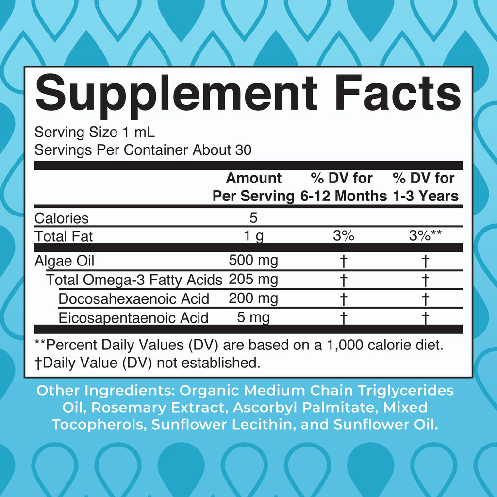 Infant & Toddler Omega‑3 Liquid Drops Supplement Facts