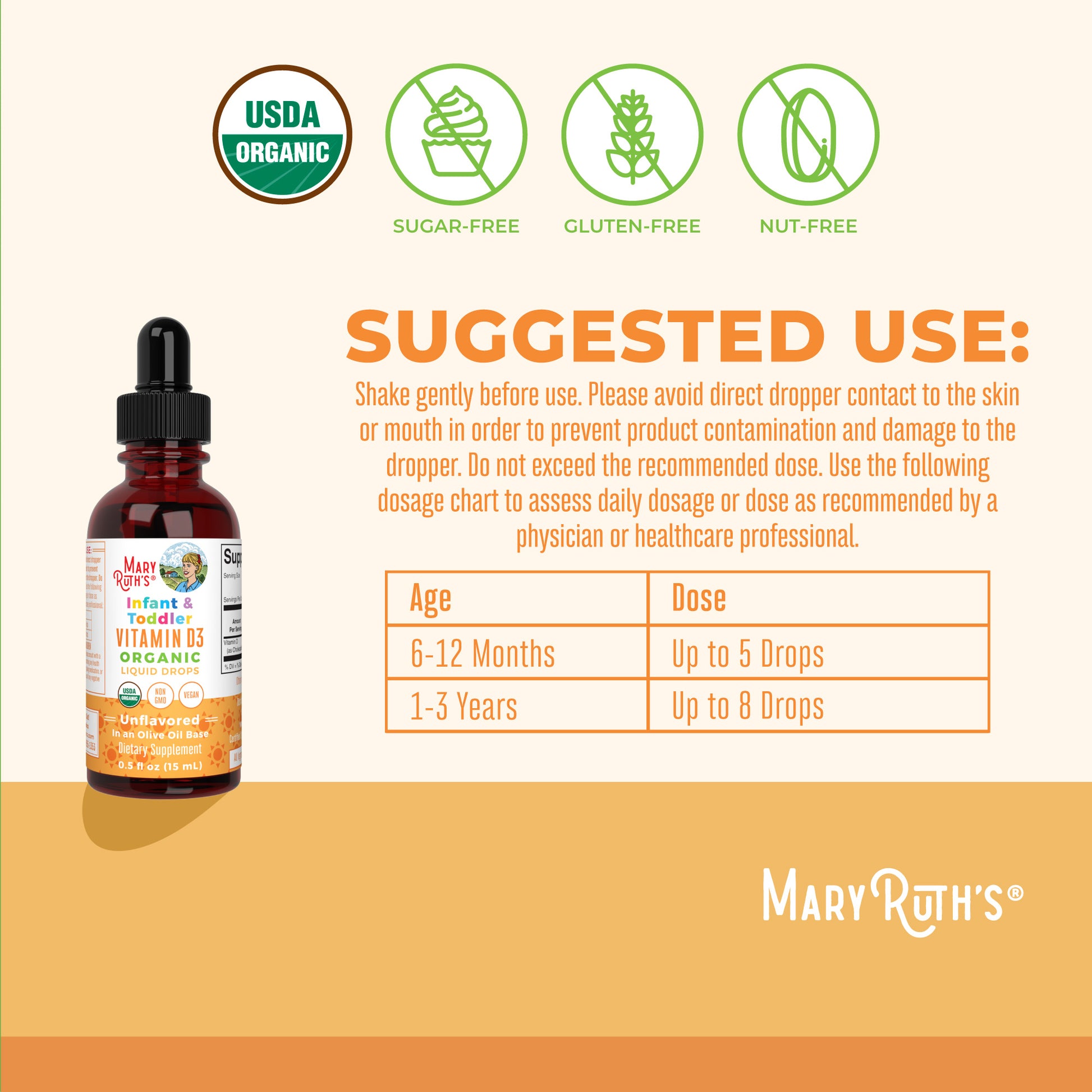 Infant & Toddler Vitamin D3 Organic Liquid Drops