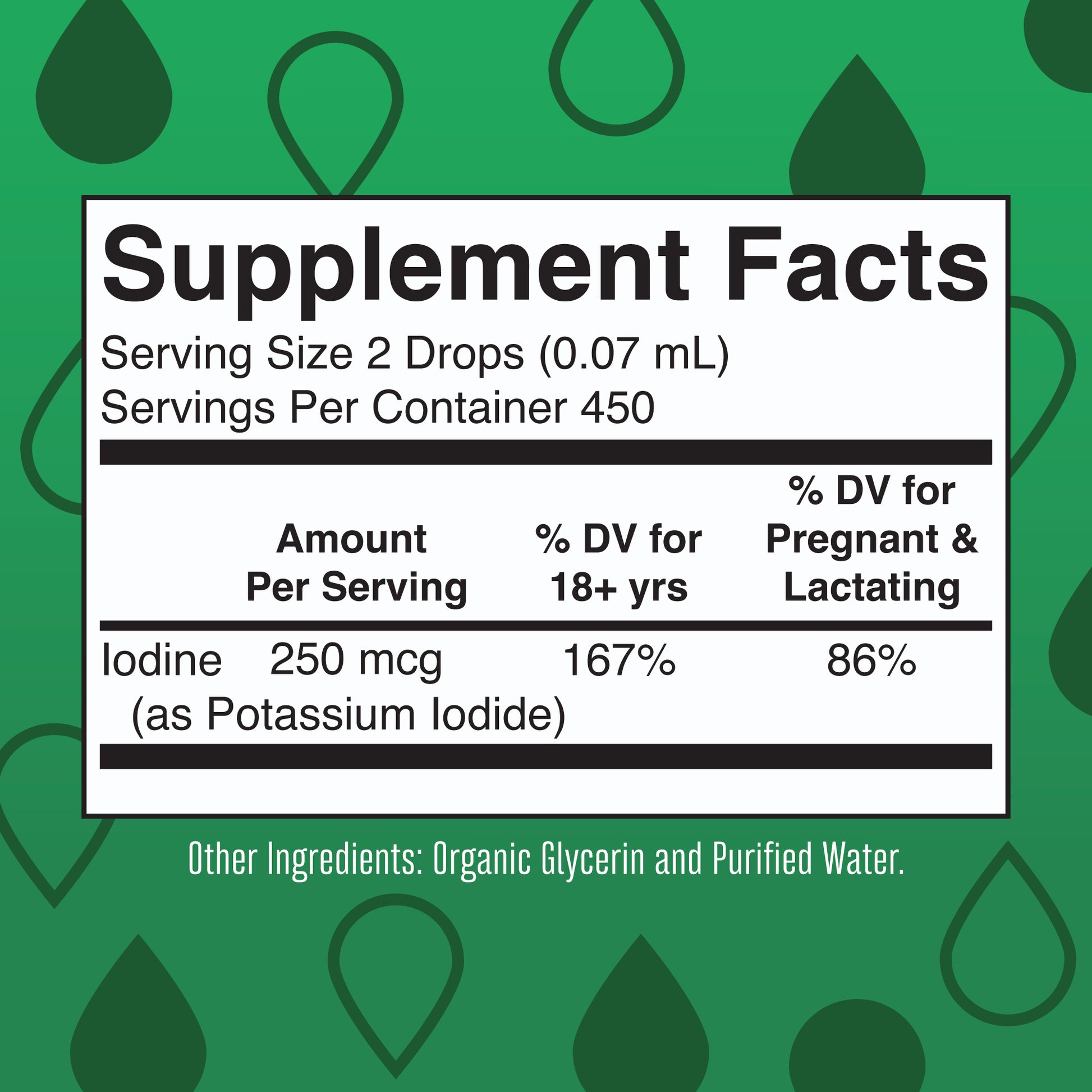 Iodine Liquid Drops Supplement Facts