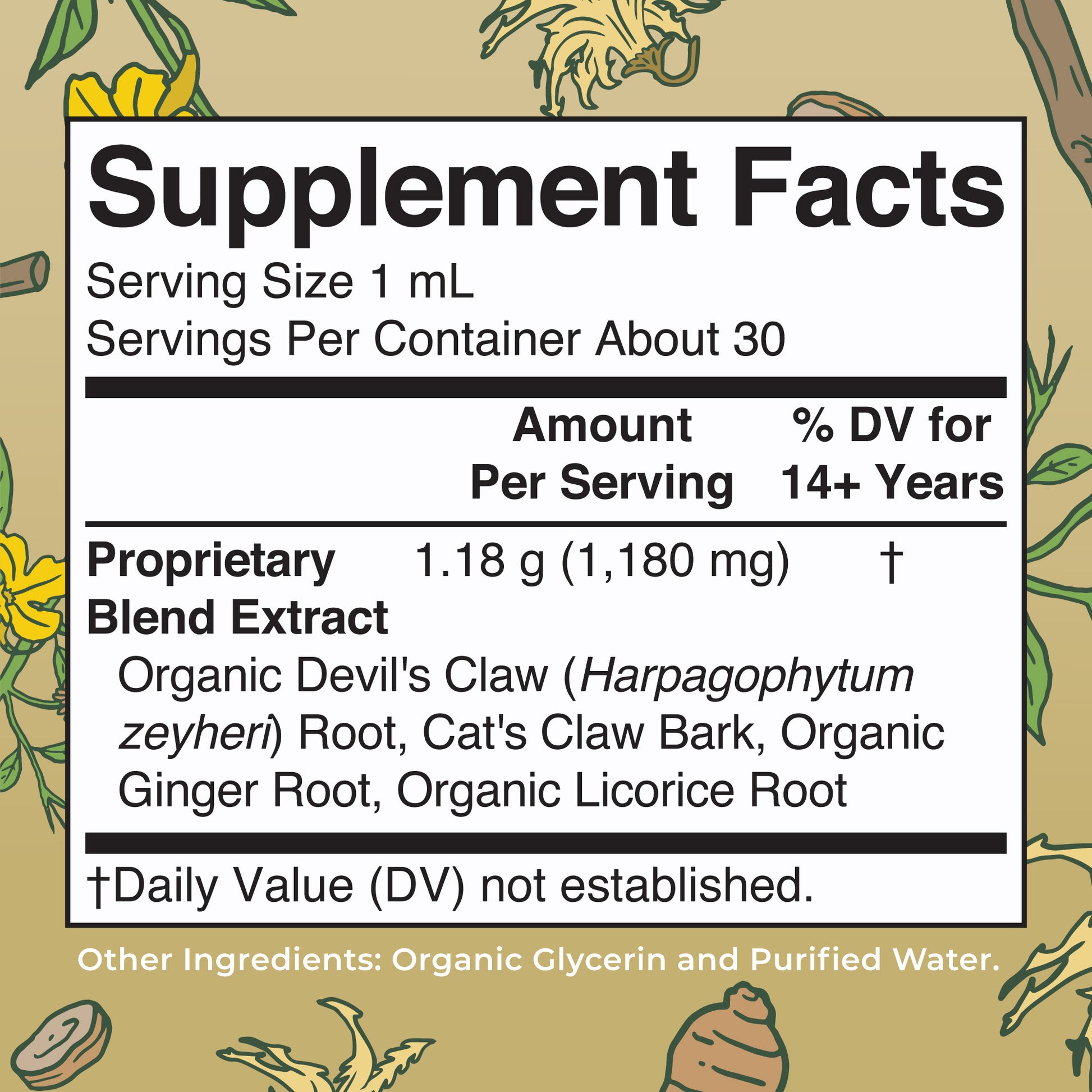 Joint Health Liquid Drops Supplement Facts