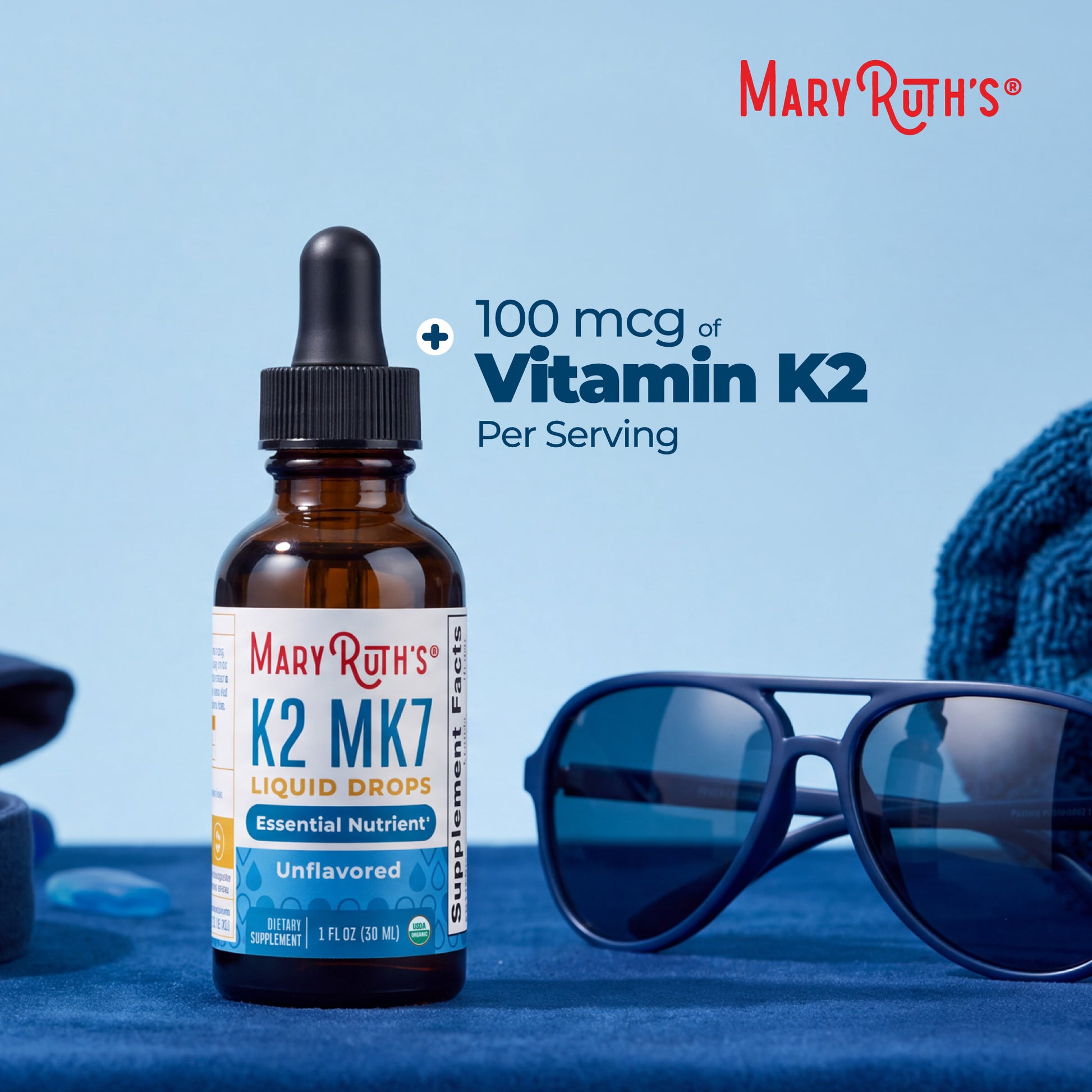 K2 MK7 Organic Drops Unflavored 1oz Great Flavor Better Benefits 2