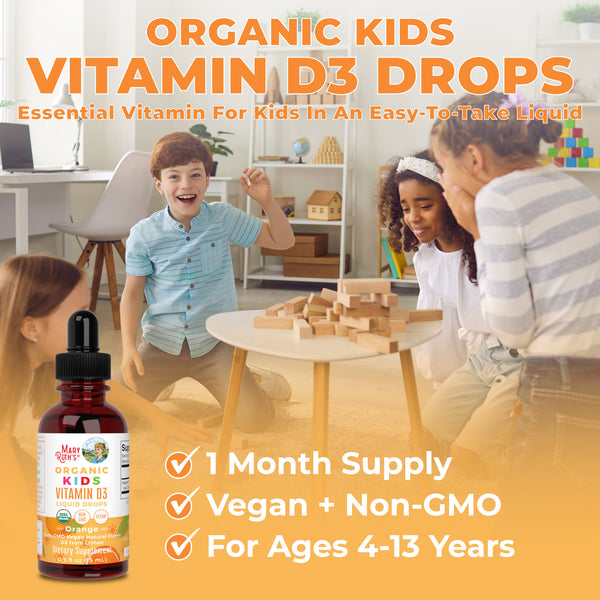 Organic Kids Vitamin D3 Liquid Drops – MaryRuth Organics
