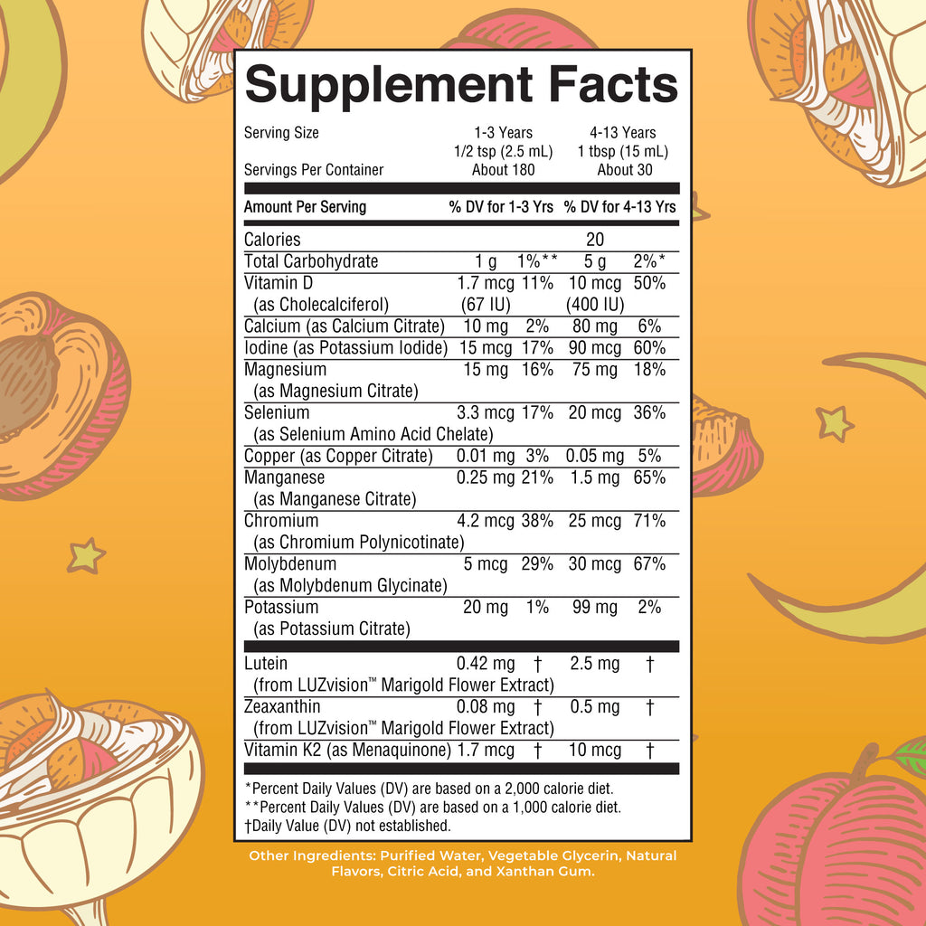 Kids Liquid Nighttime Multimineral Supplement Facts