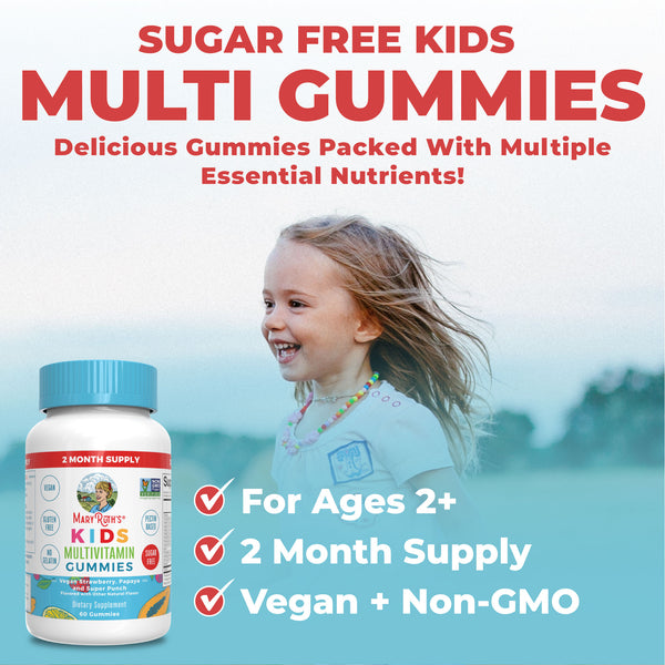 MaryRuth Kids Multivitamin Gummies strawberry, papaya & super punch flavor Product Overview